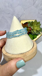 4mm Faceted Blue Topaz Bracelet