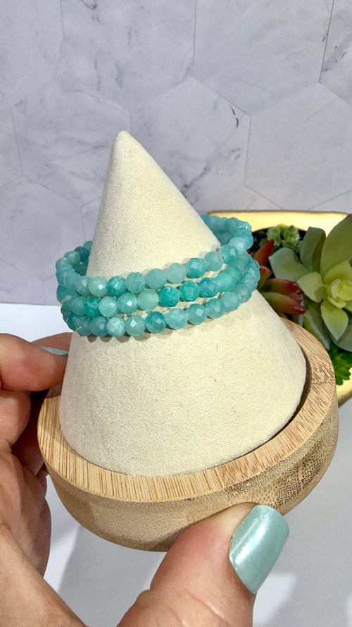 5mm Faceted Amazonite  Bracelet