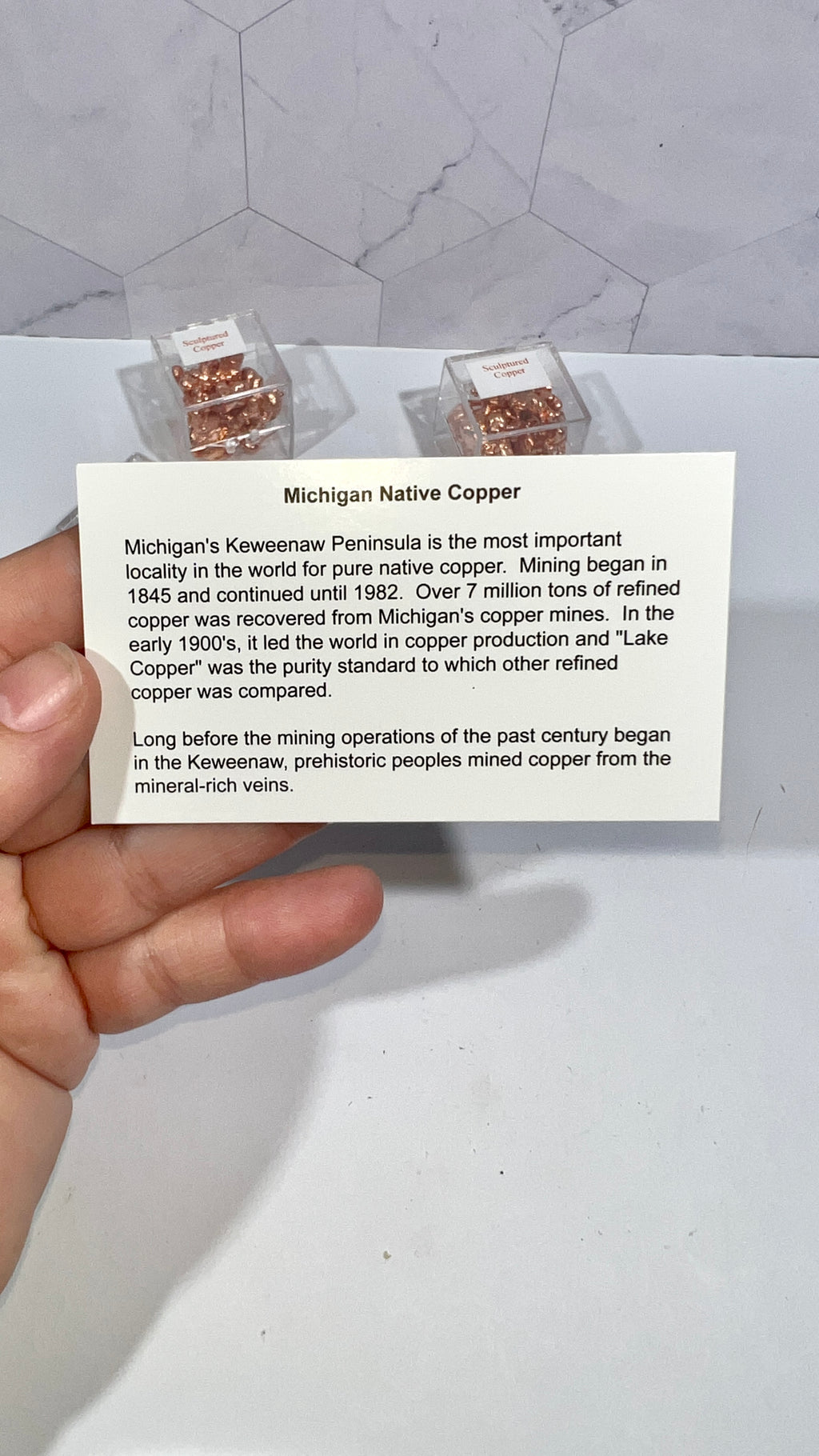 Copper Splash Nuggets in Box from Michigan