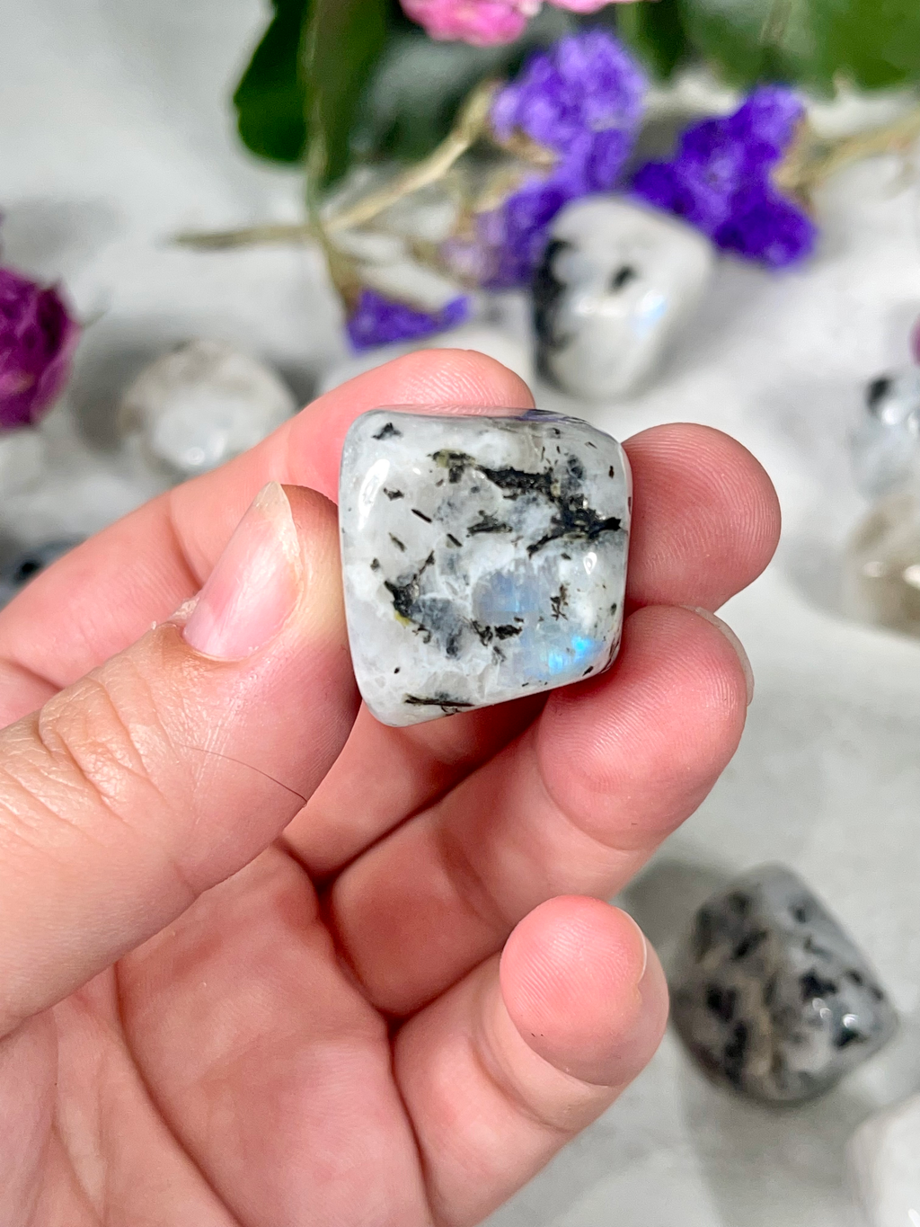 Rainbow Moonstone Tumbles
