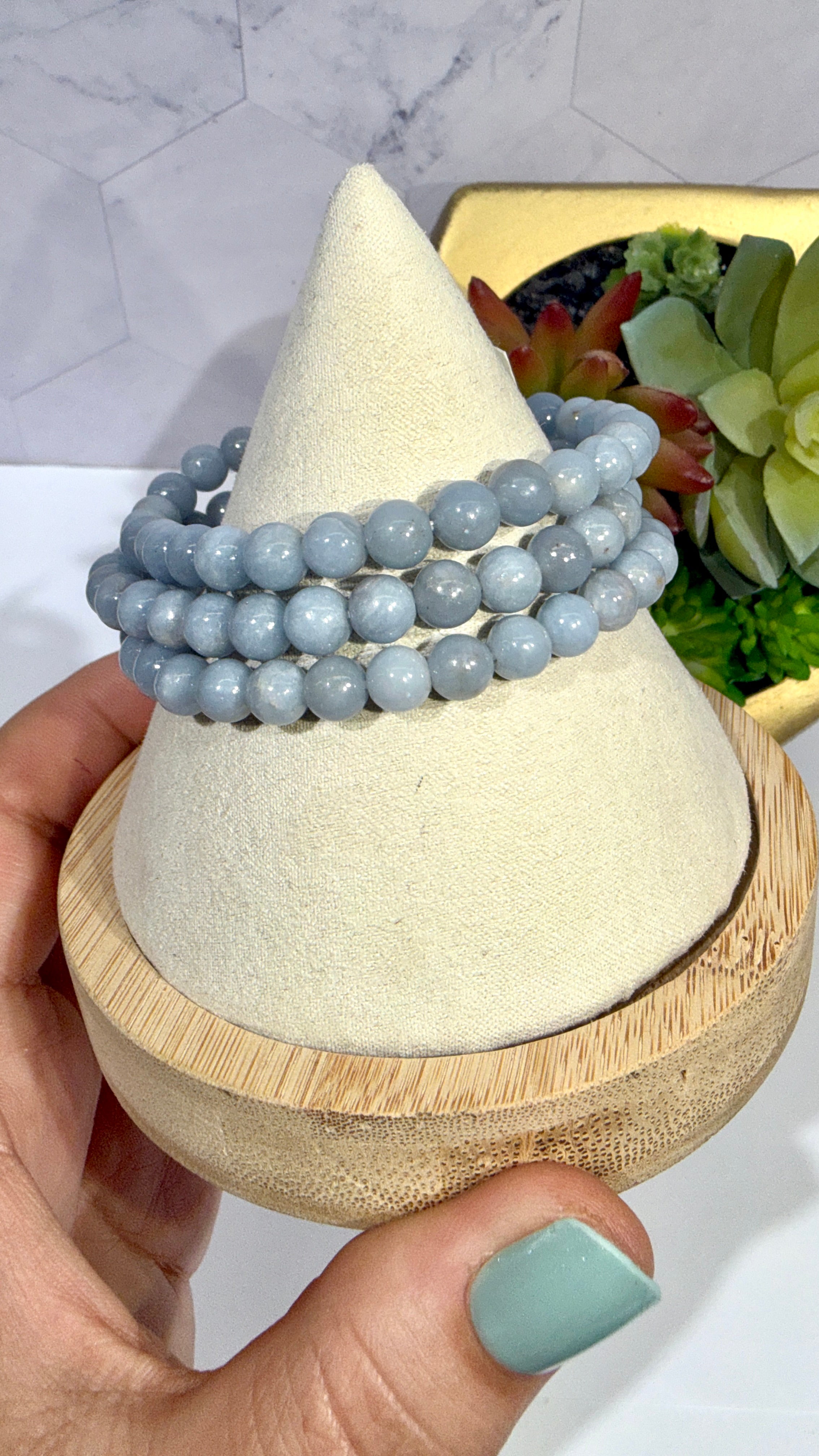 6mm Angelite Bracelet