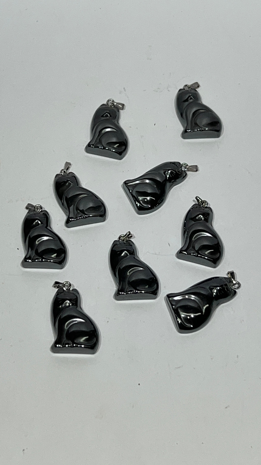 Hematite Cat Pendant