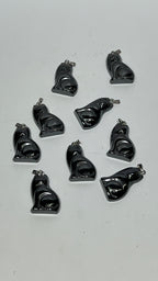 Hematite Cat Pendant