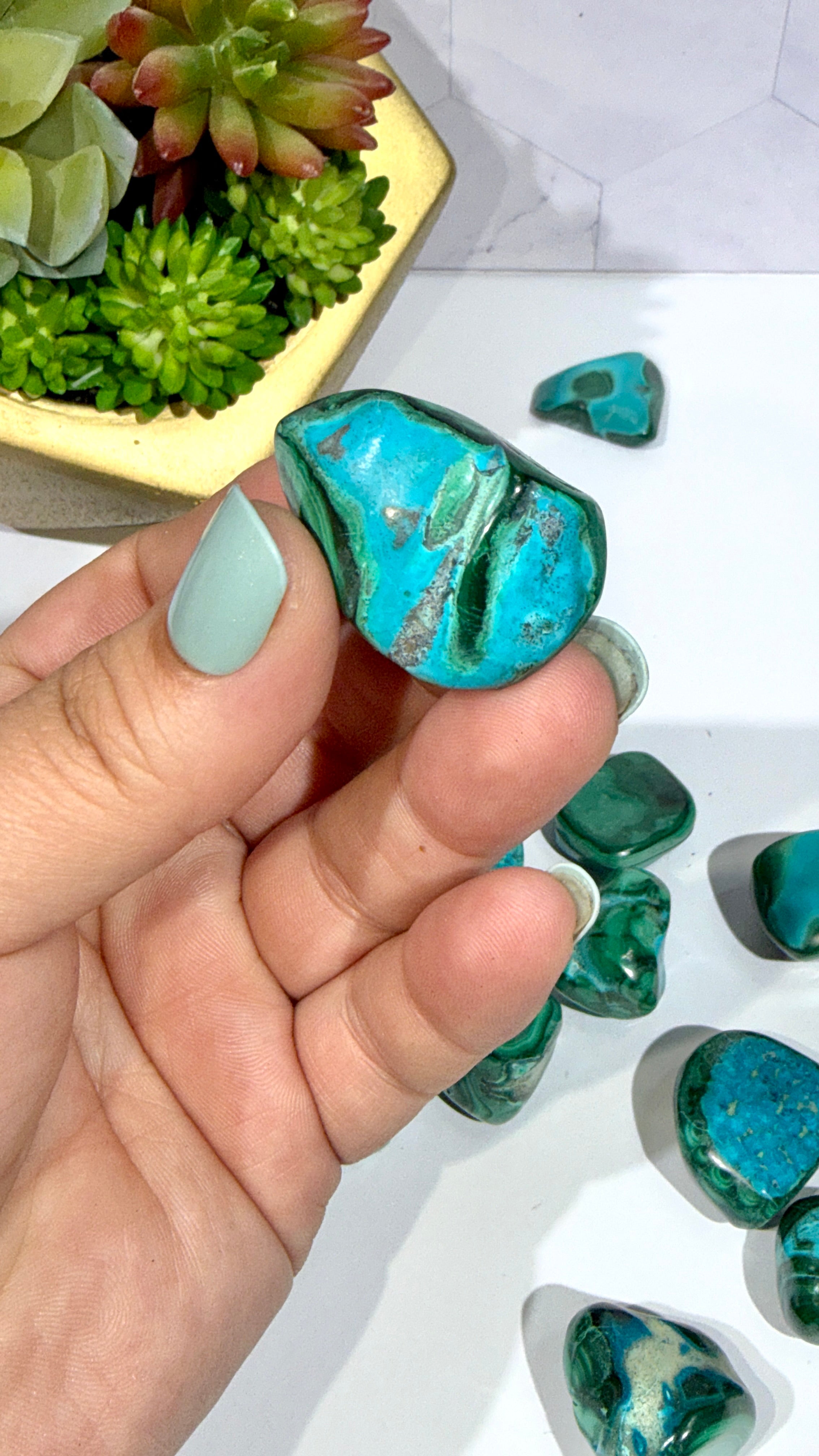 Malachite with Chrysocolla Tumble ("Malachola")