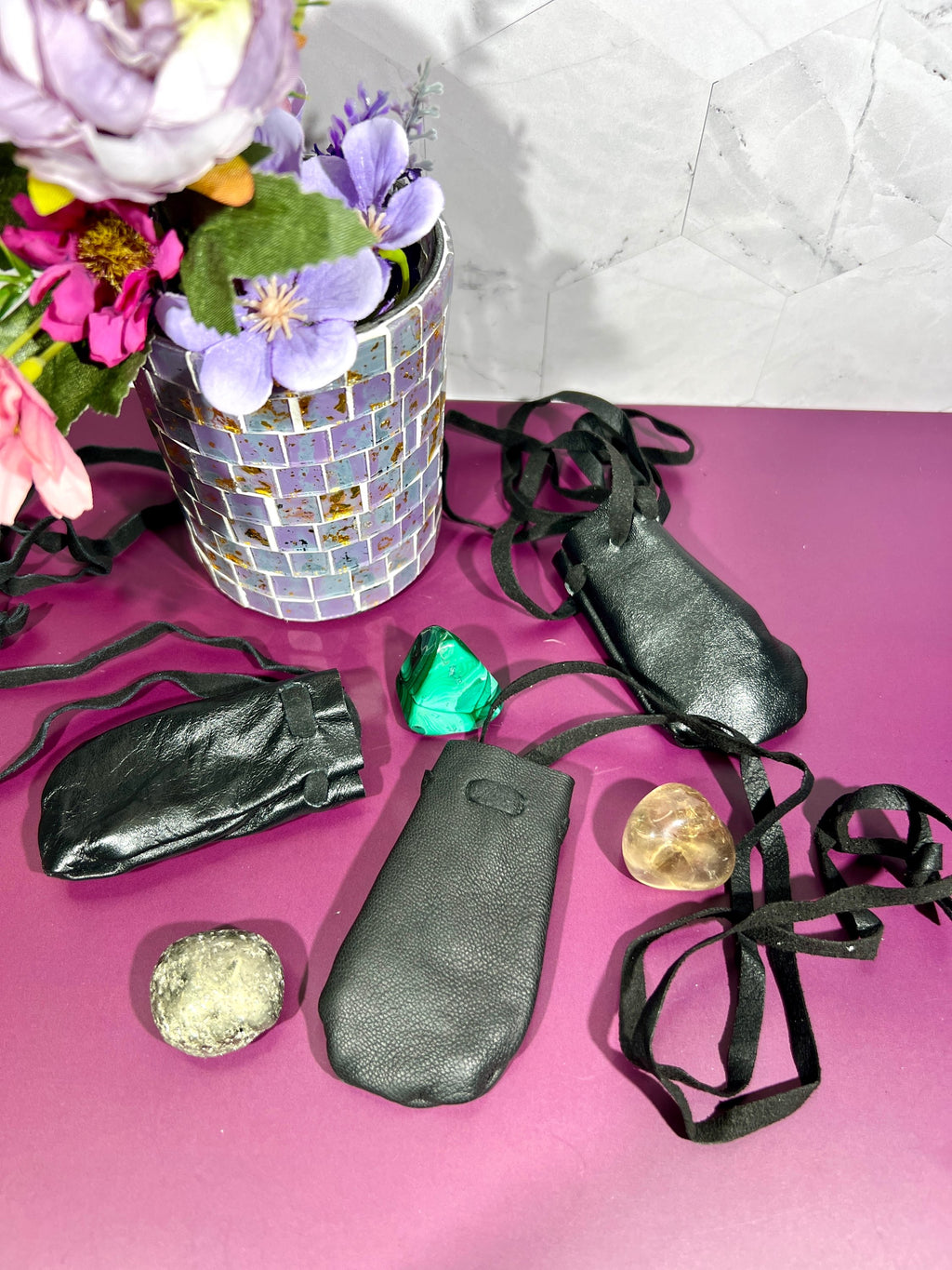 Leather Pouch Necklace