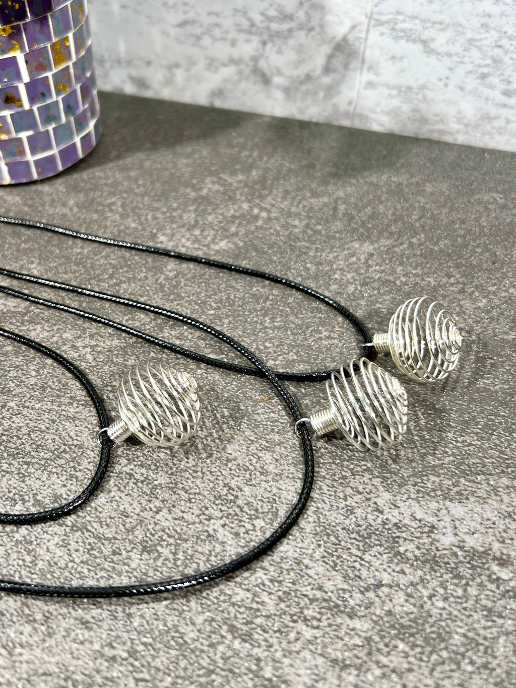 Spiral Crystal Cage Necklace | *Tumbles Not Included
