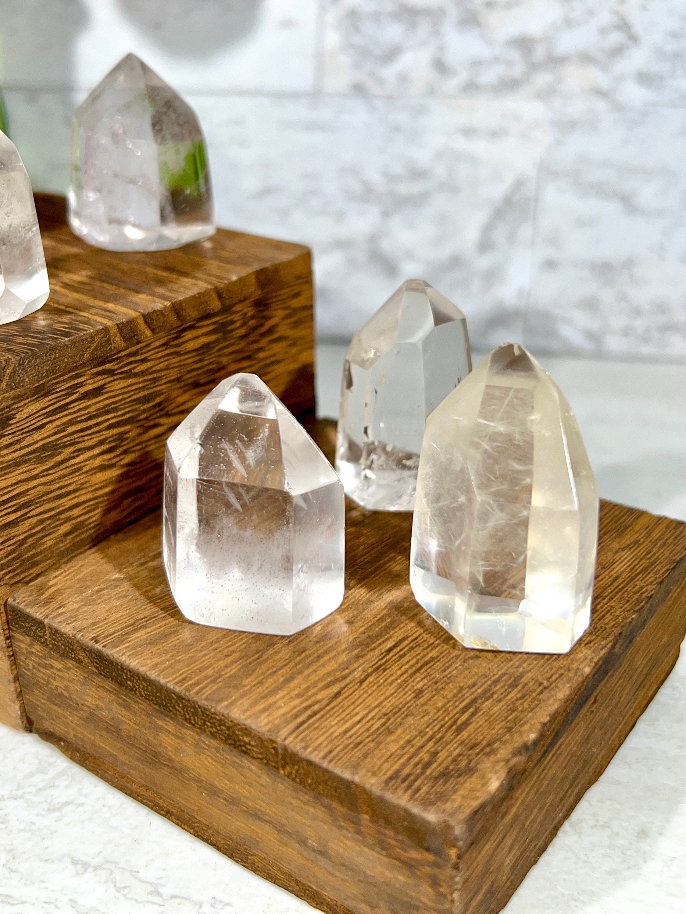 Clear Quartz Mini Towers | Quartz Polished Cut Base Points