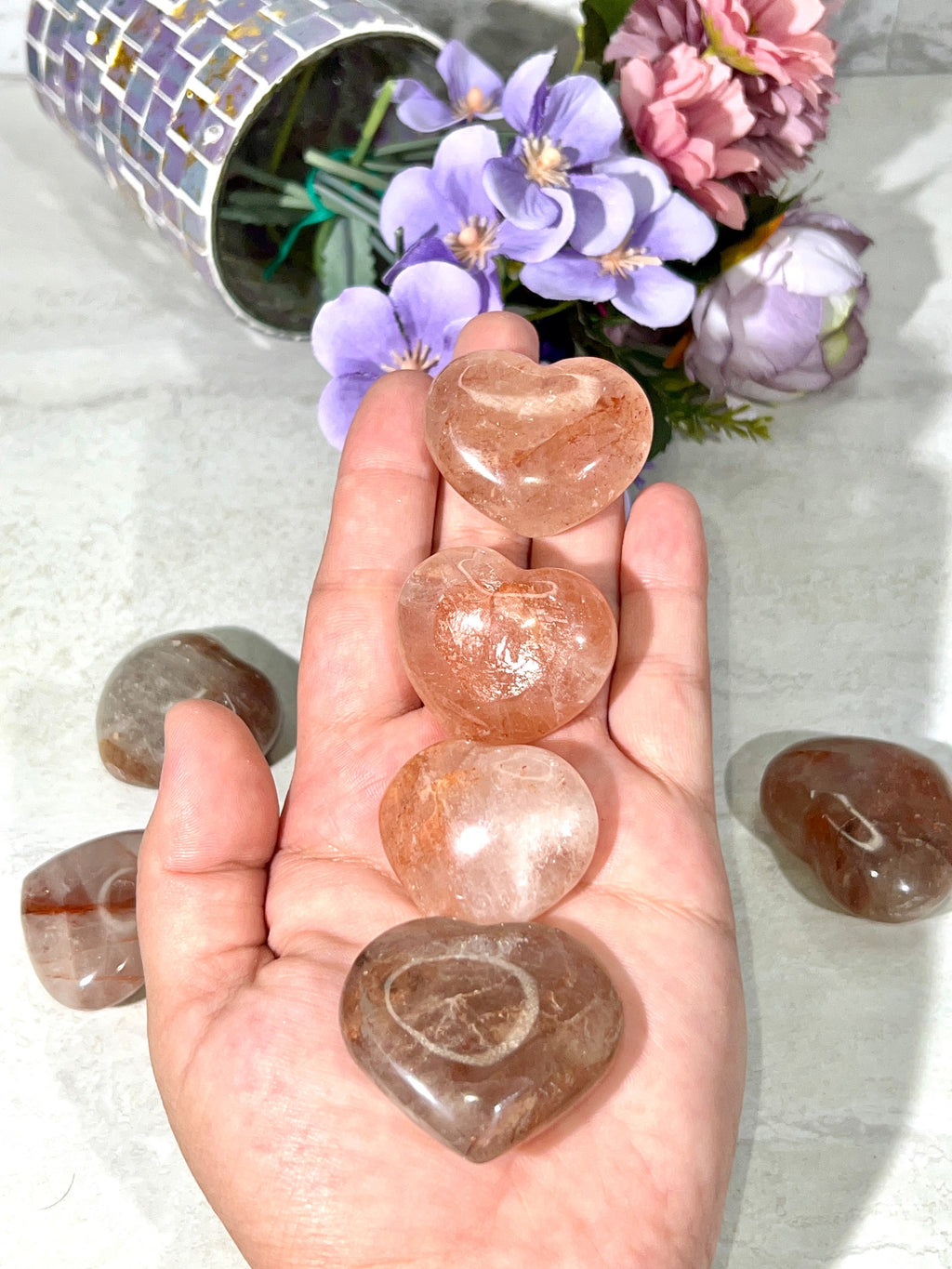 Hematoid "Fire" Quartz Heart