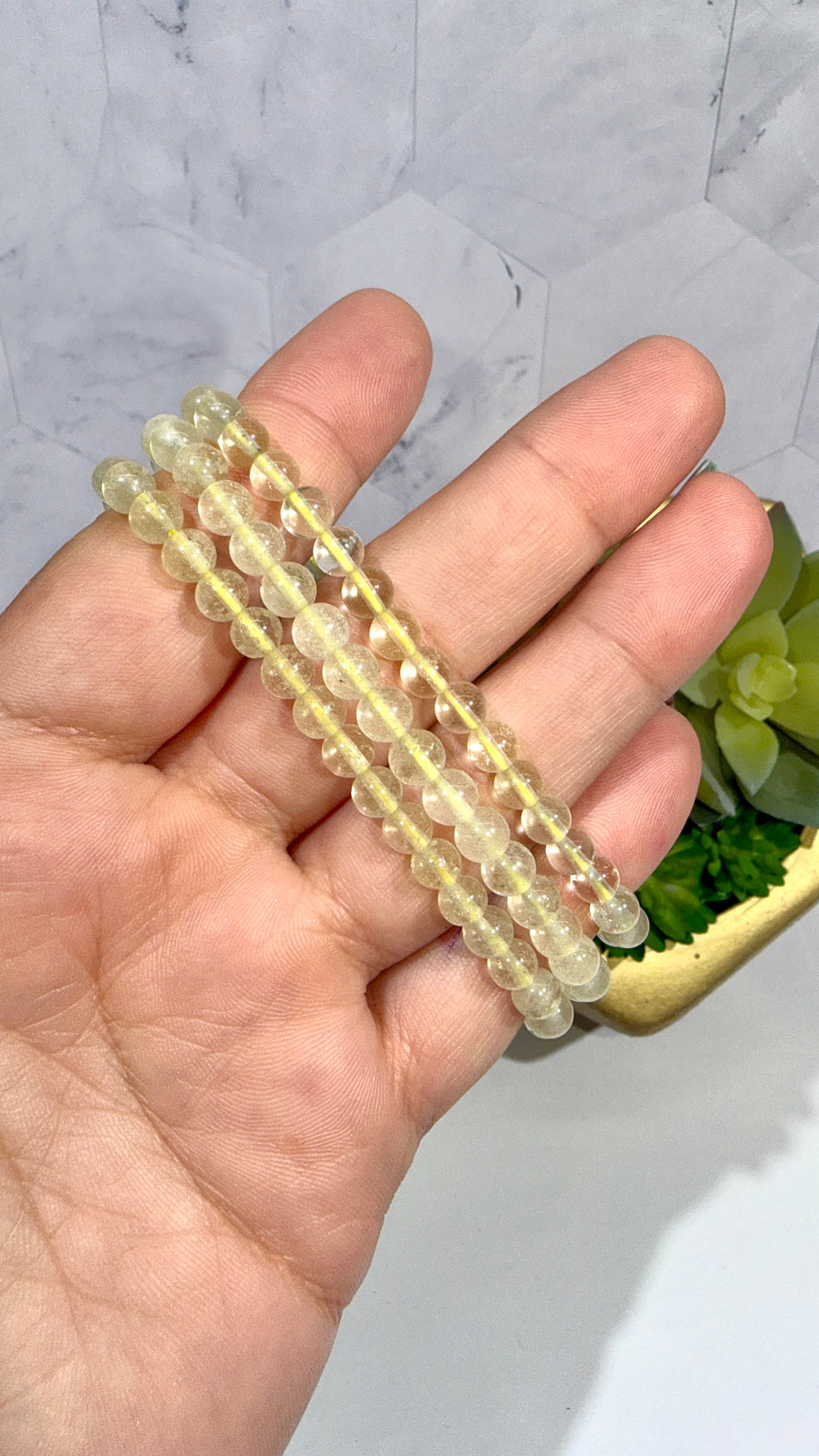6mm Libyan Desert Glass Bracelet