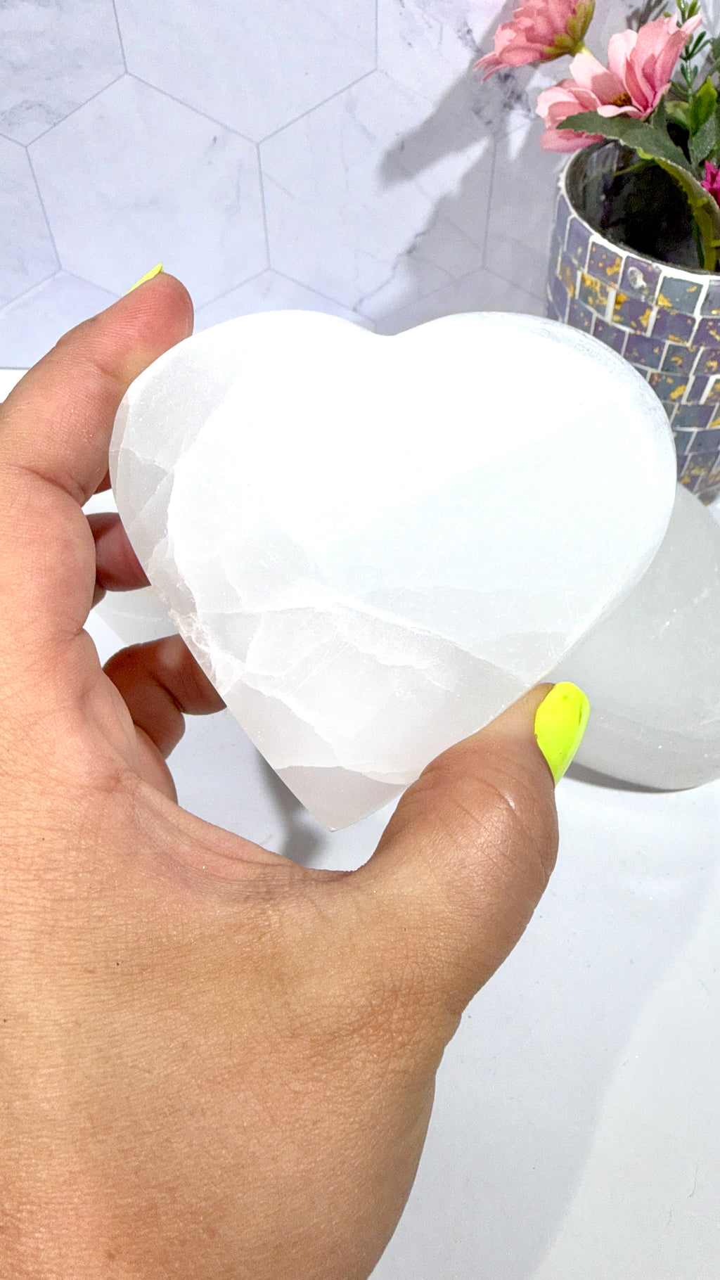 Selenite Heart Bowl 3.5 Inches