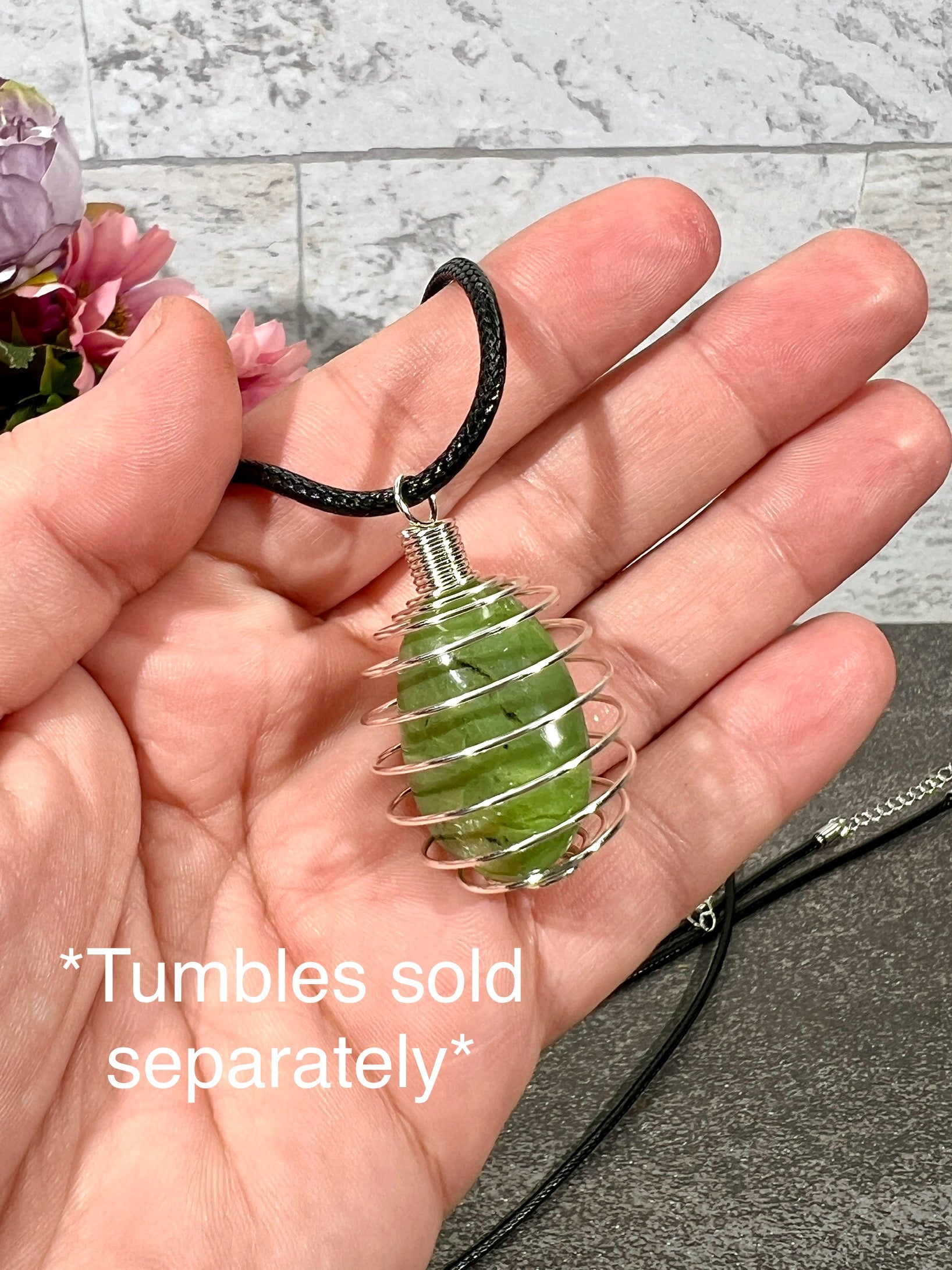 Spiral Crystal Cage Necklace | *Tumbles Not Included