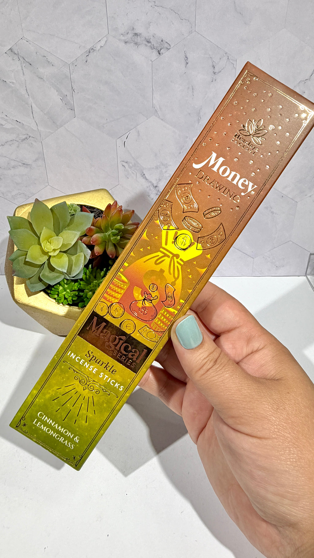 Money Glitter Incense Sticks - Pack of 10 (Cinnamon & Lemongrass)