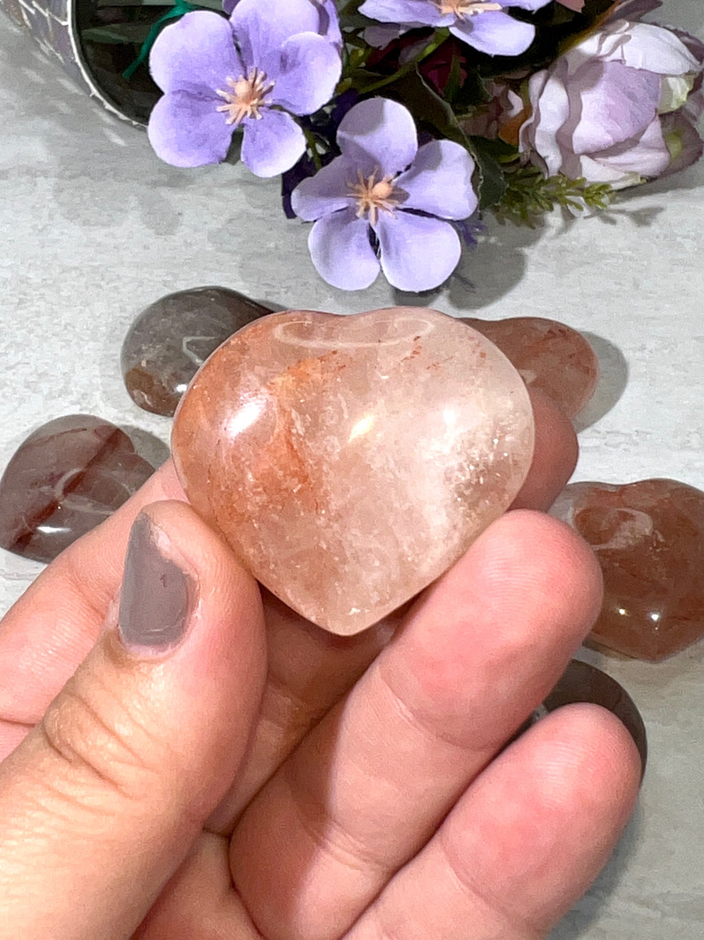 Hematoid "Fire" Quartz Heart