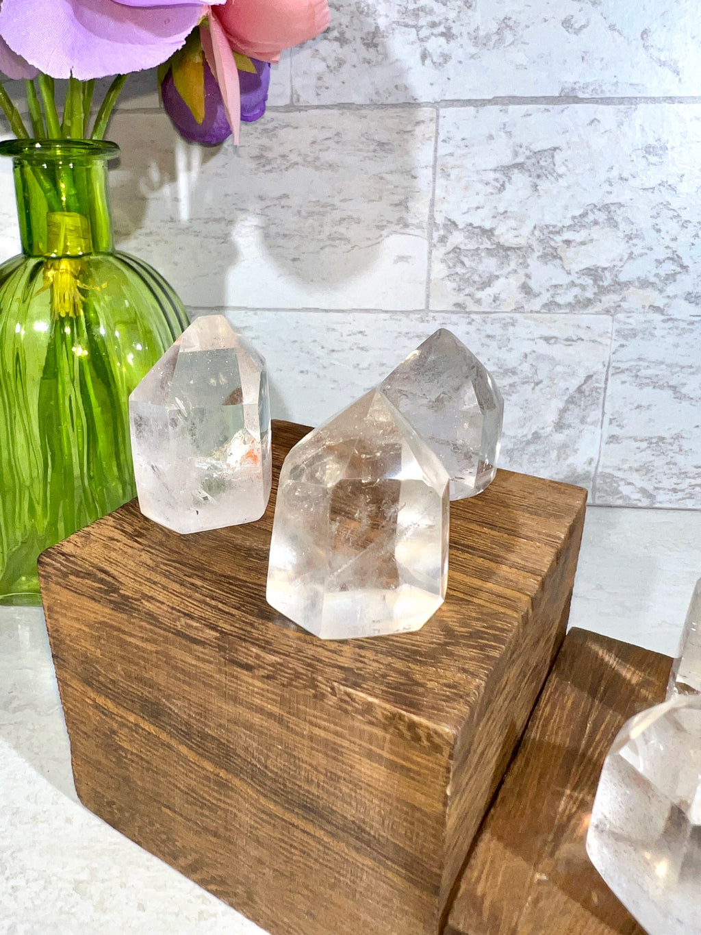 Clear Quartz Mini Towers | Quartz Polished Cut Base Points