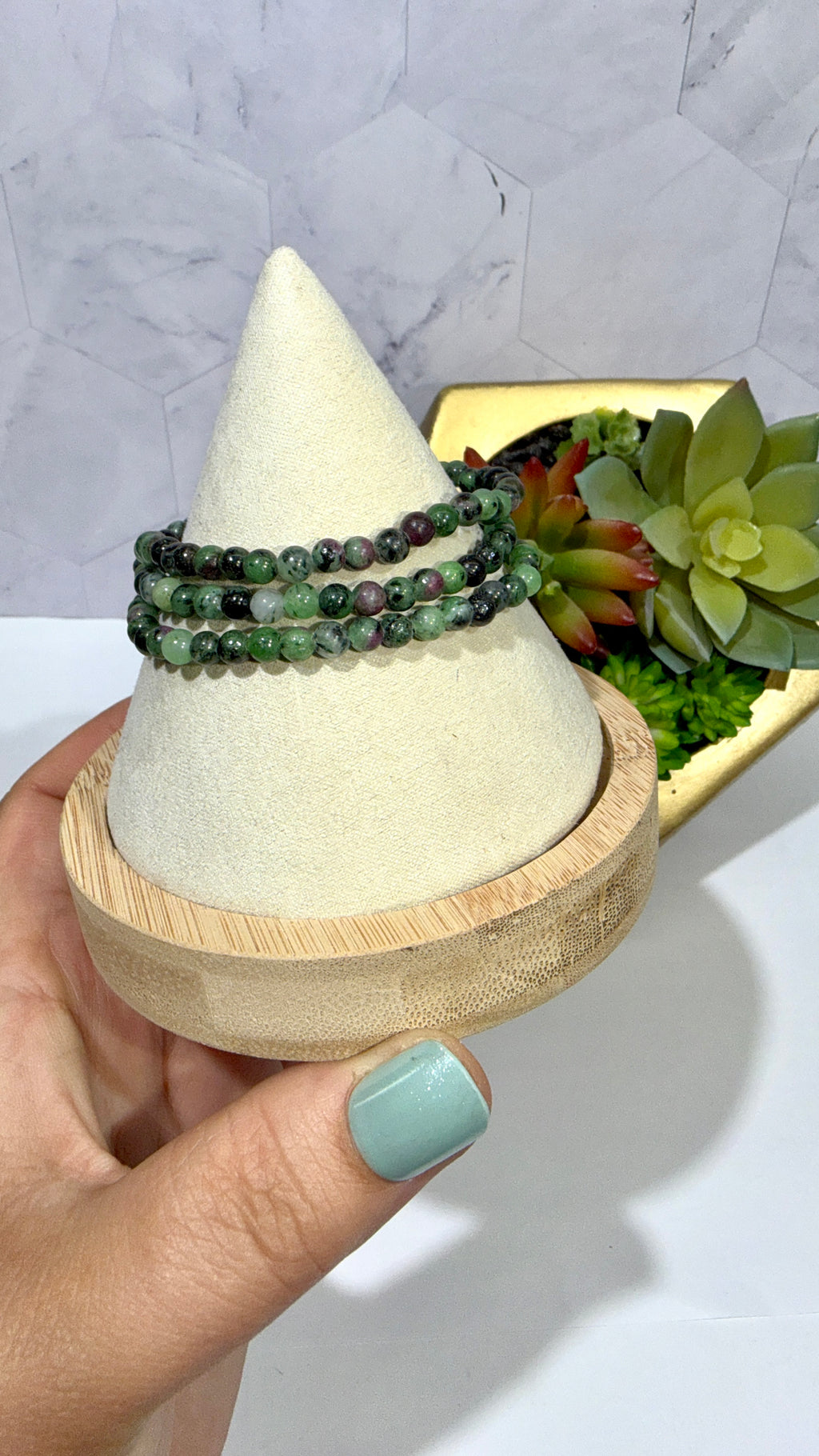 4mm Ruby Zoisite Bracelet