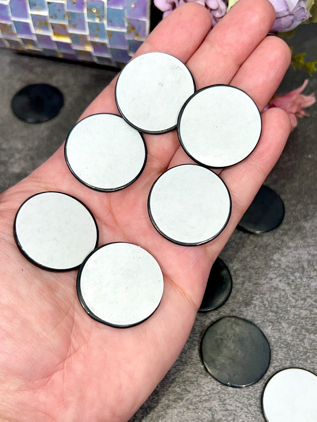 Shungite Round Cellphone Sticker | Crystals to Block EMFs
