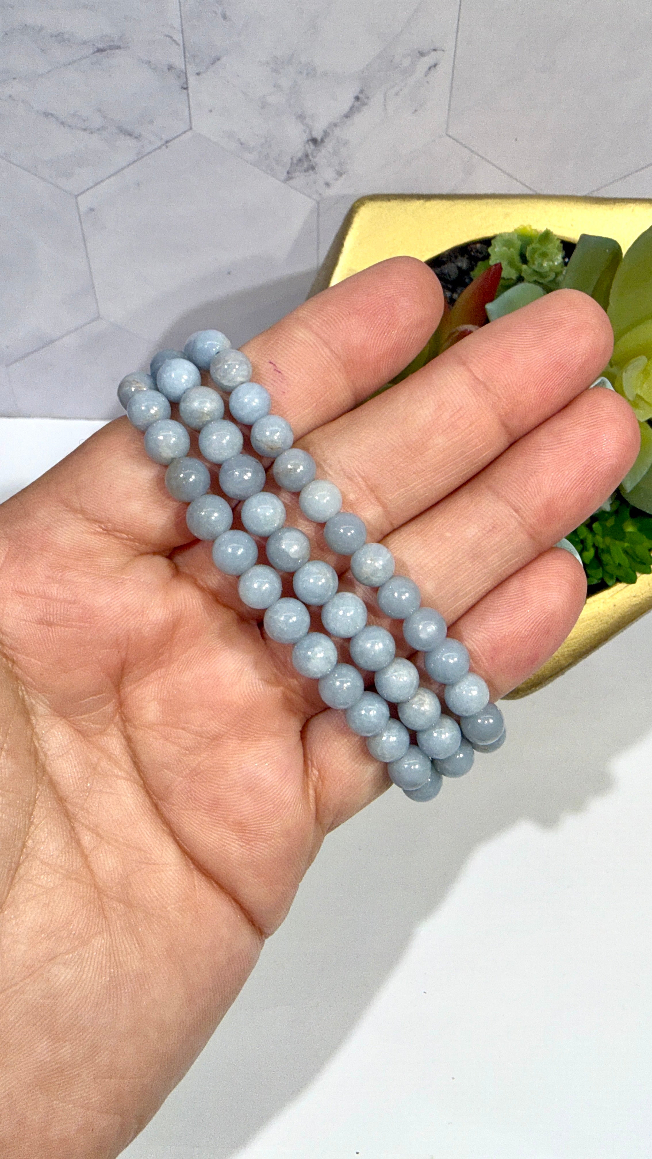 6mm Angelite Bracelet