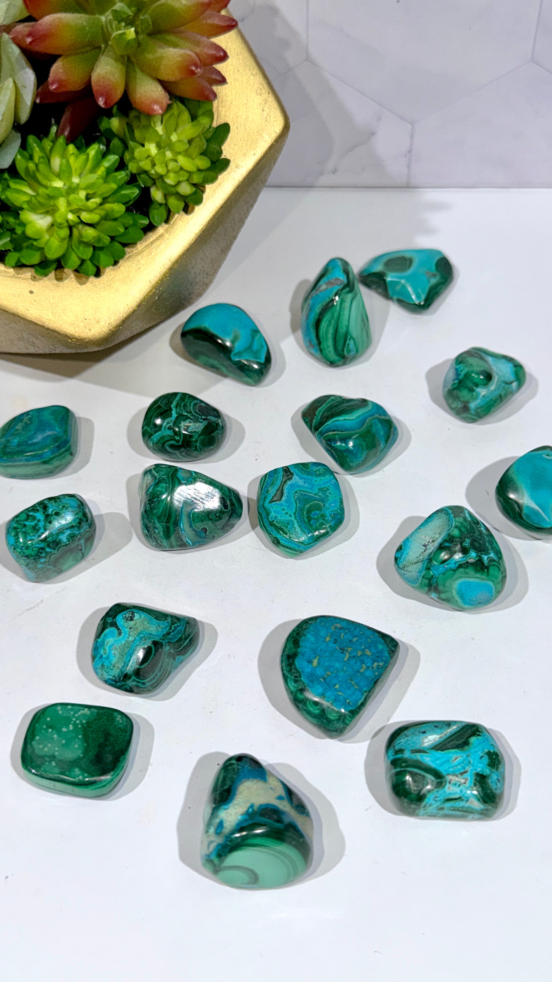 Malachite with Chrysocolla Tumble ("Malachola")