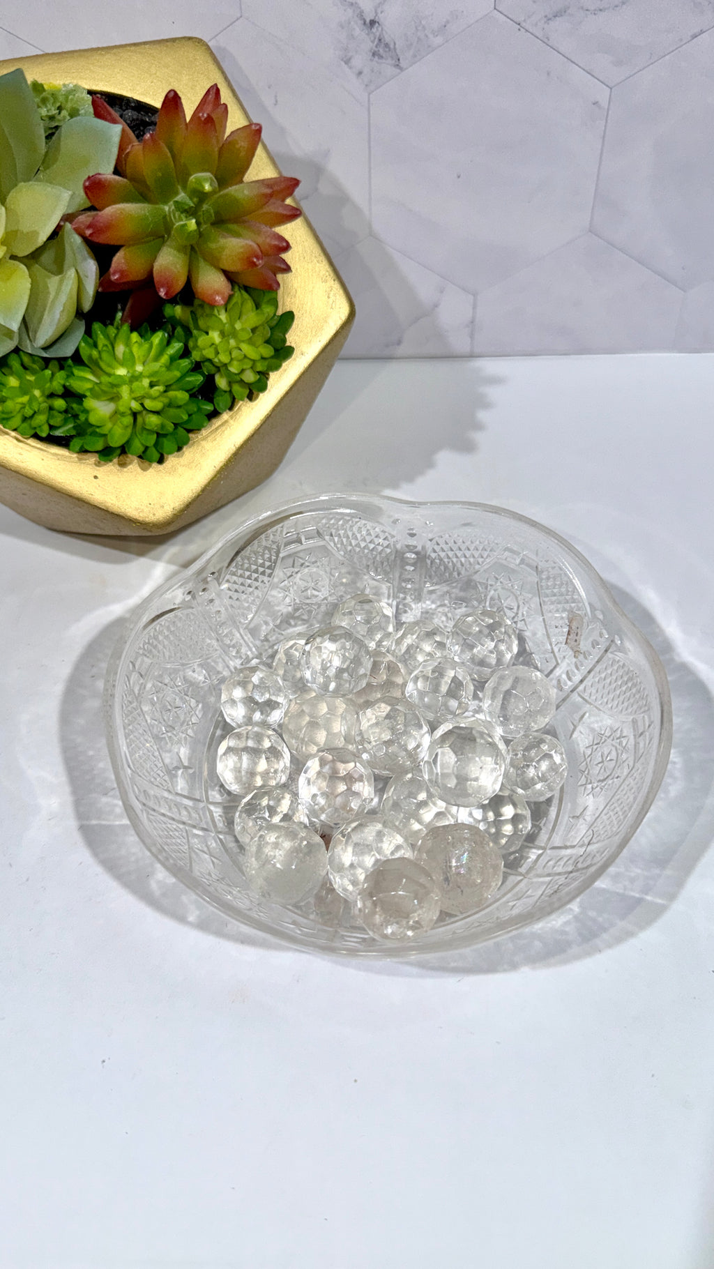 Faceted Quartz Mini Sphere