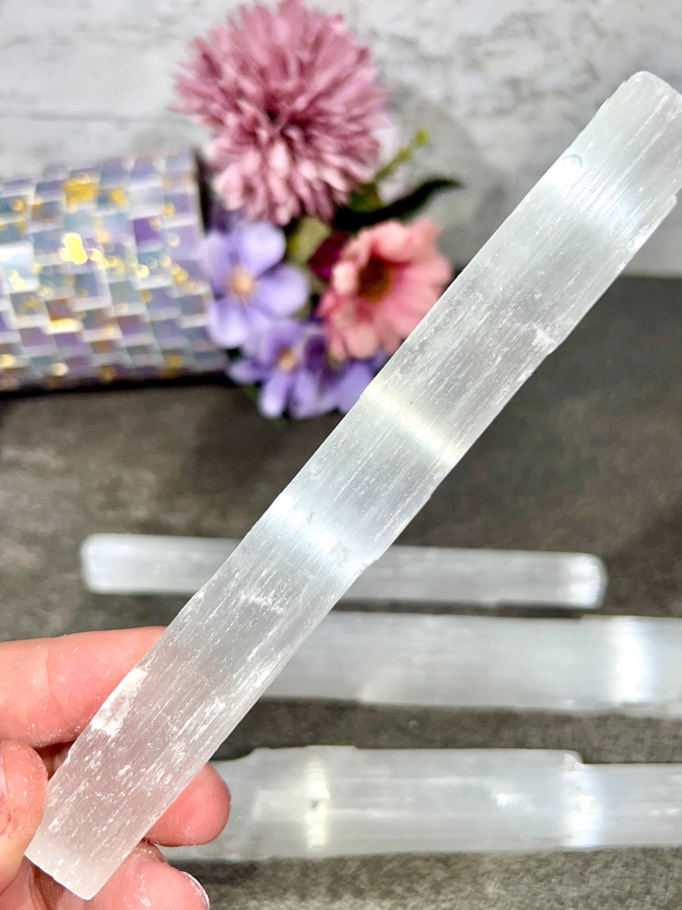 Selenite (Satin Spar) Natural Wands | Energy Cleansing | Unpolished Selenite