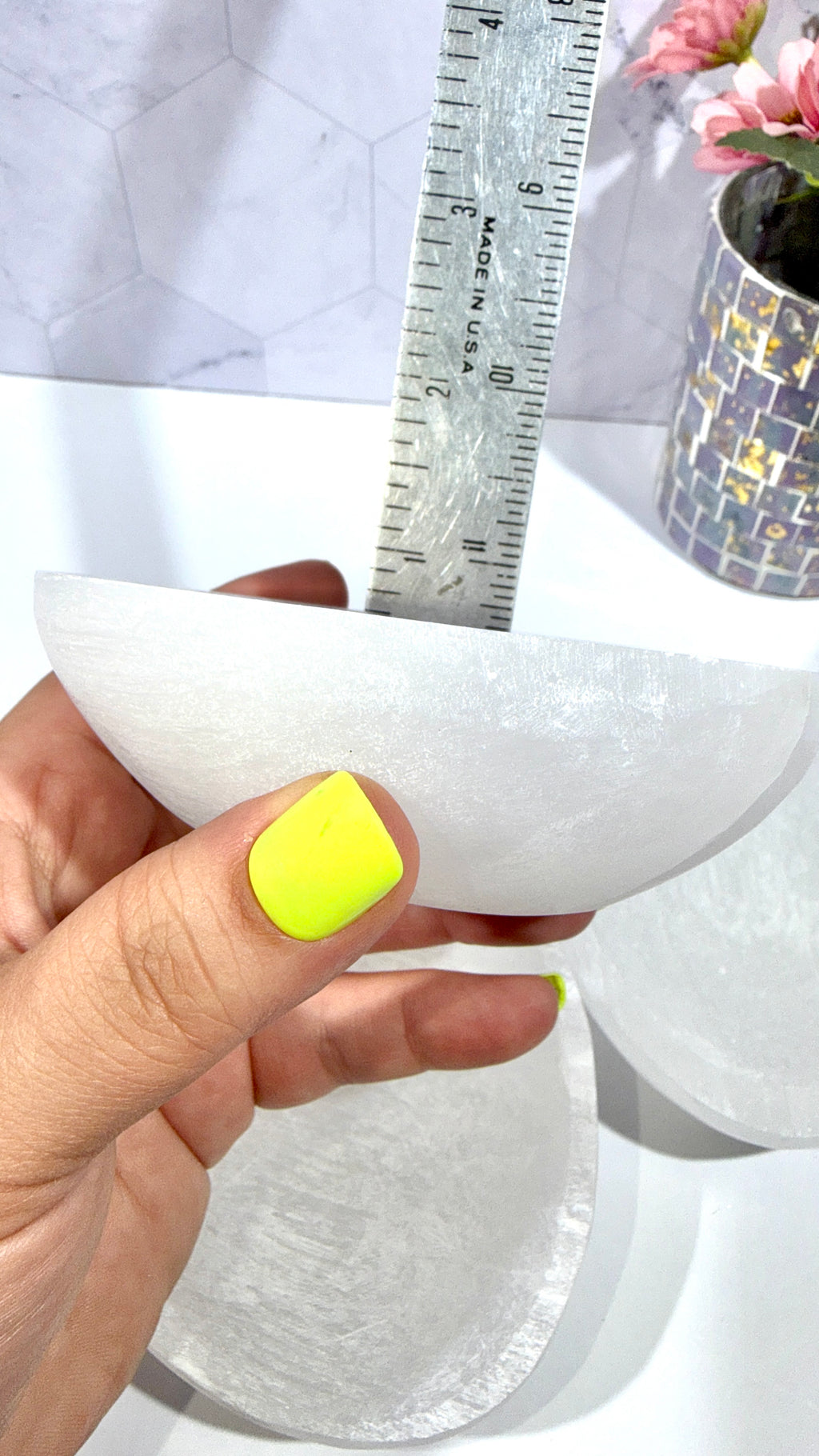 Selenite Free Form Bowl 4 Inches