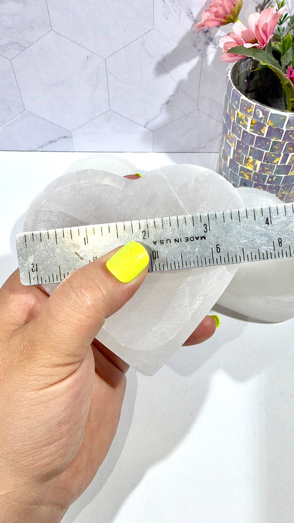 Selenite Heart Bowl 3.5 Inches