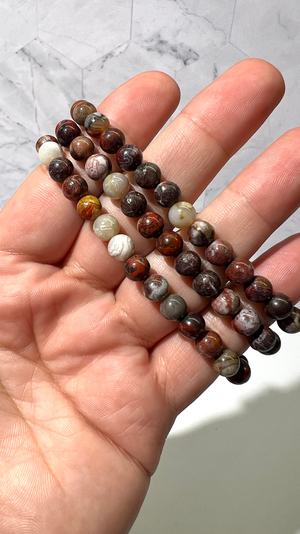 Mexican Crazy Lace Agate 6mm Bracelet