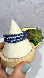 5mm Faceted Lapis Lazuli Bracelet