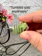 Spiral Crystal Cage Necklace | *Tumbles Not Included