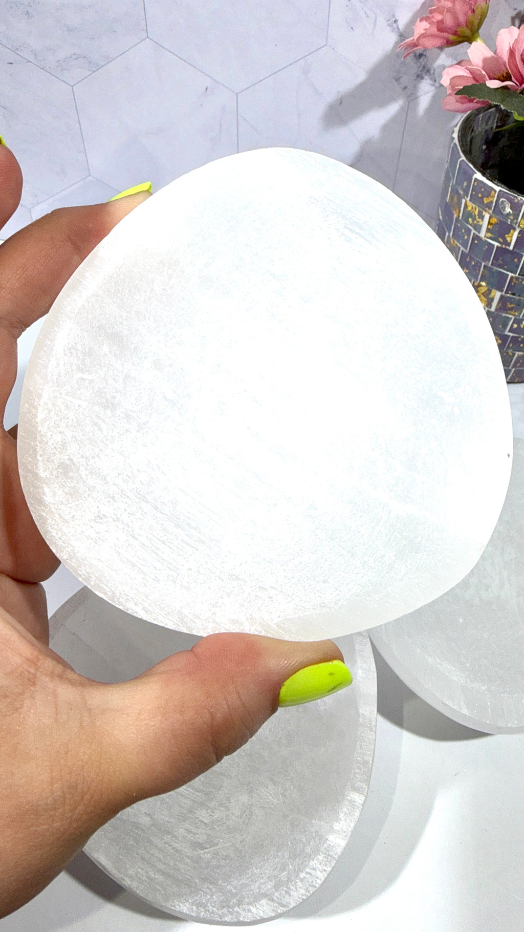 Selenite Free Form Bowl 4 Inches