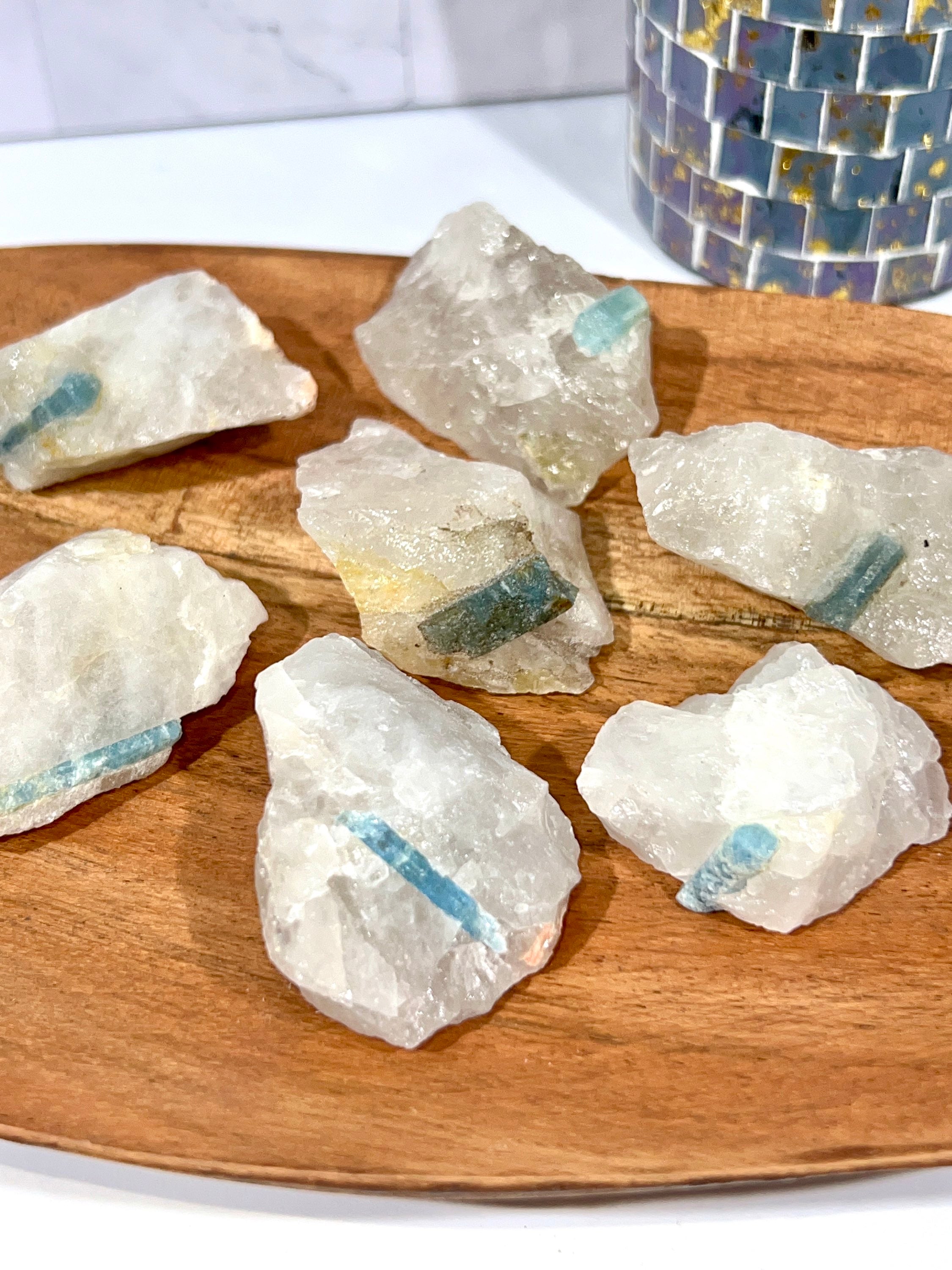 Aquamarine in Quartz