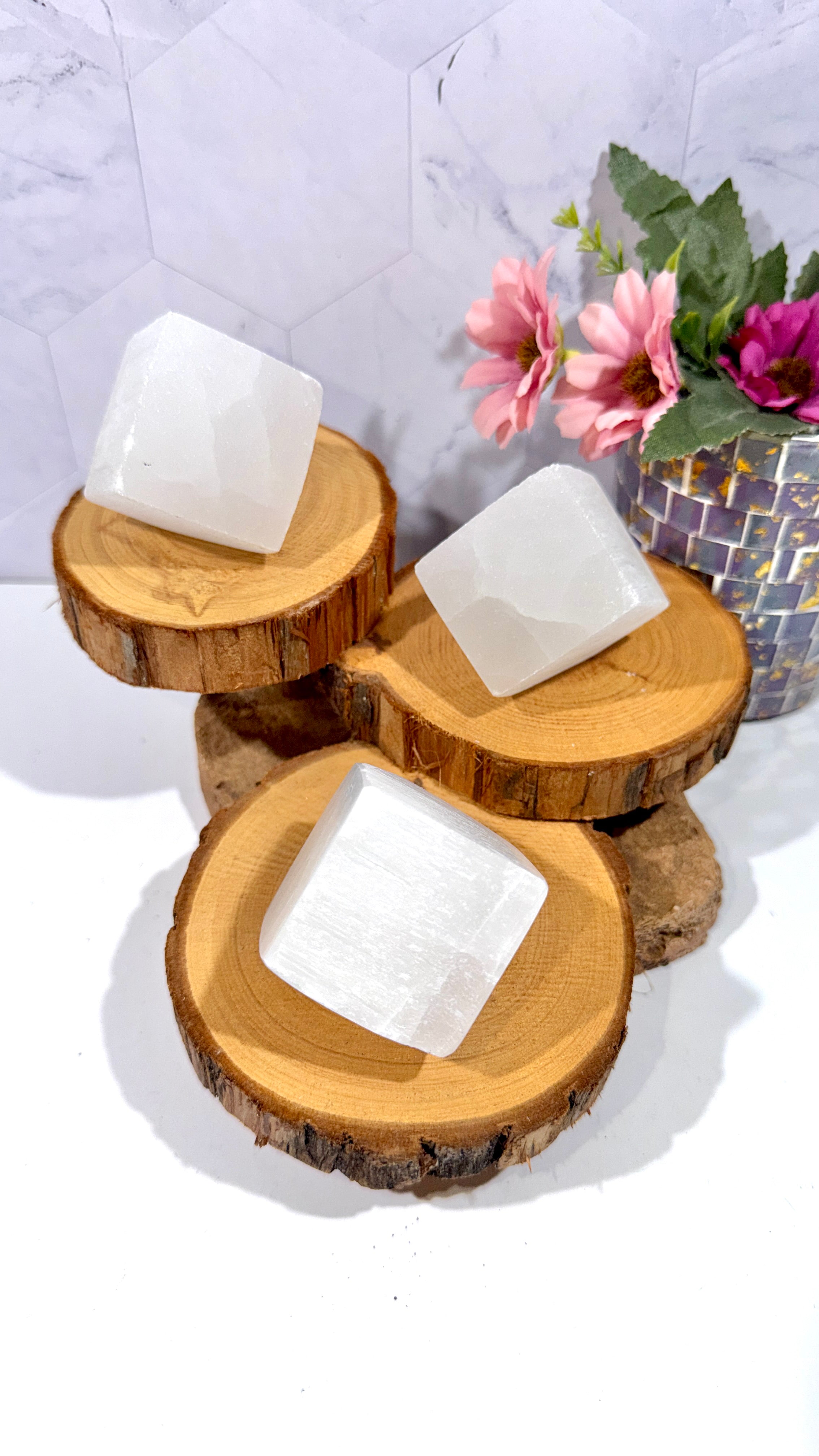 Selenite Standing Cube 1.5 Inches