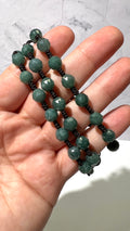 Blue Water Guatamalan Jade Faceted Adjustable Macrame Bracelet