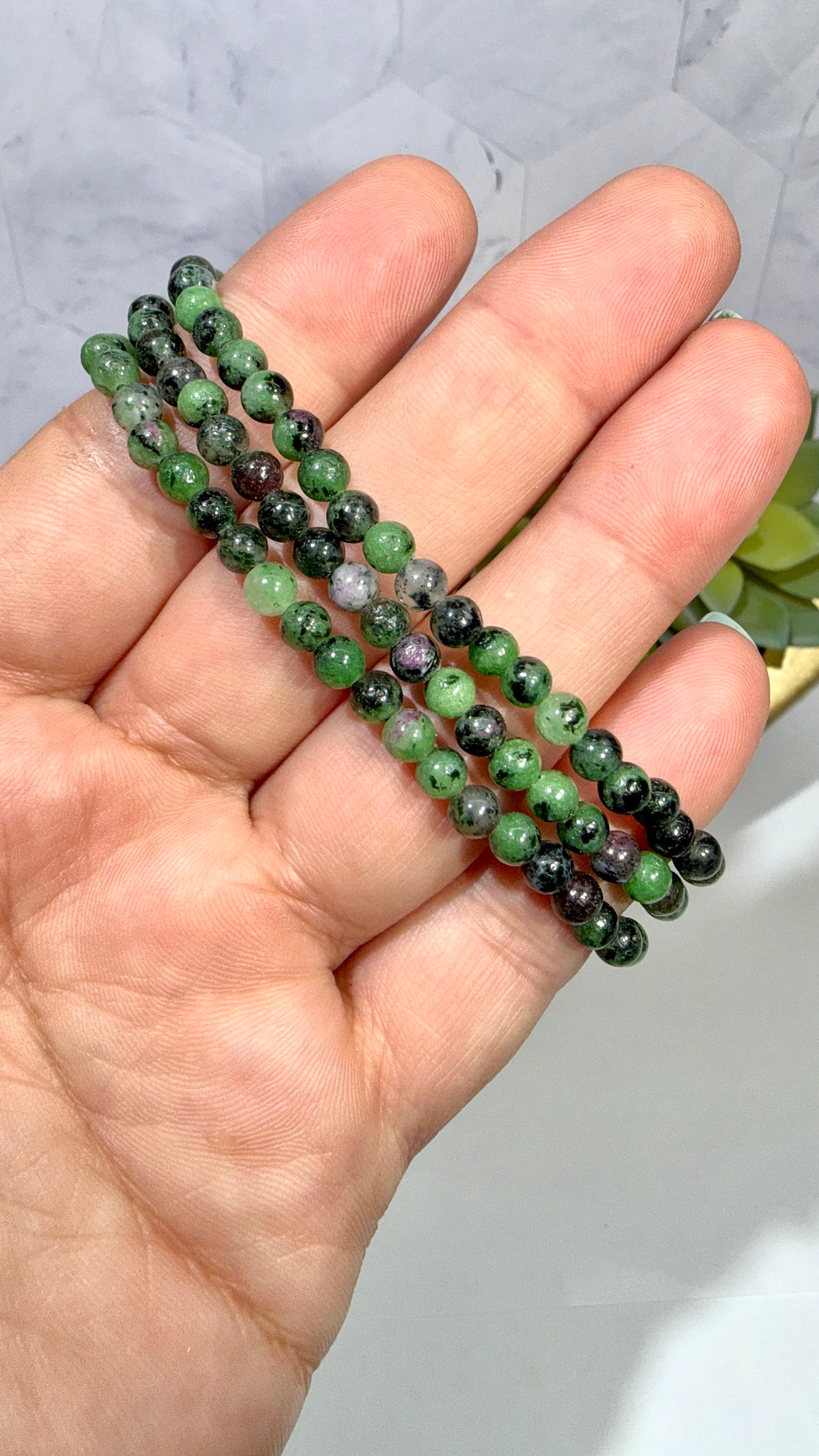 4mm Ruby Zoisite Bracelet
