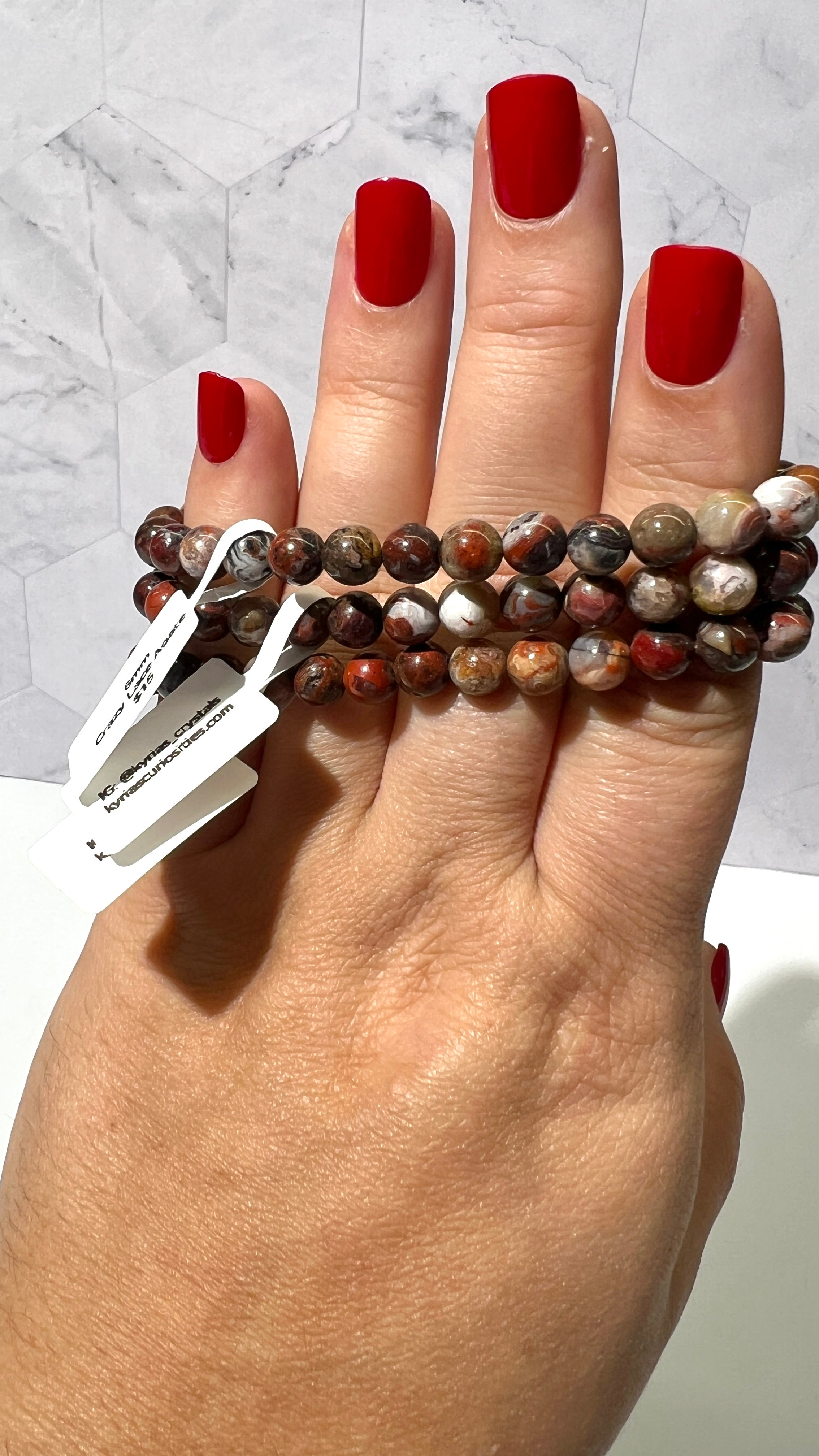 Mexican Crazy Lace Agate 6mm Bracelet
