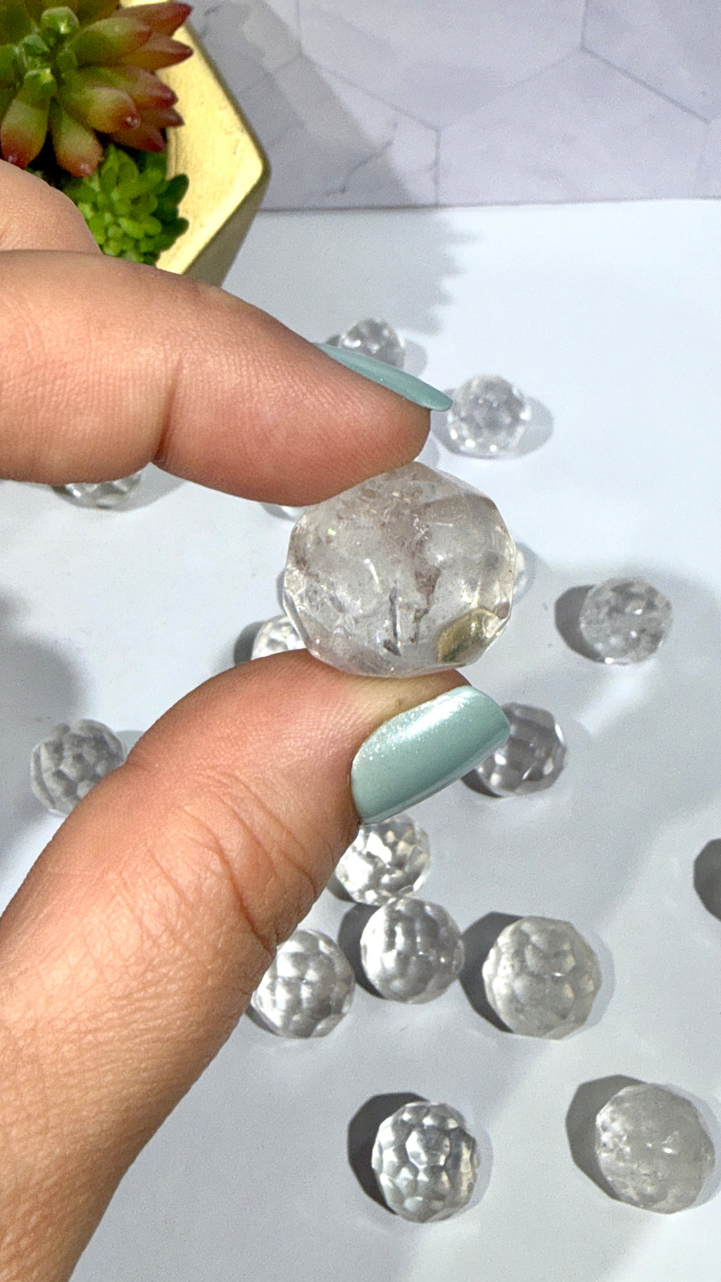 Faceted Quartz Mini Sphere