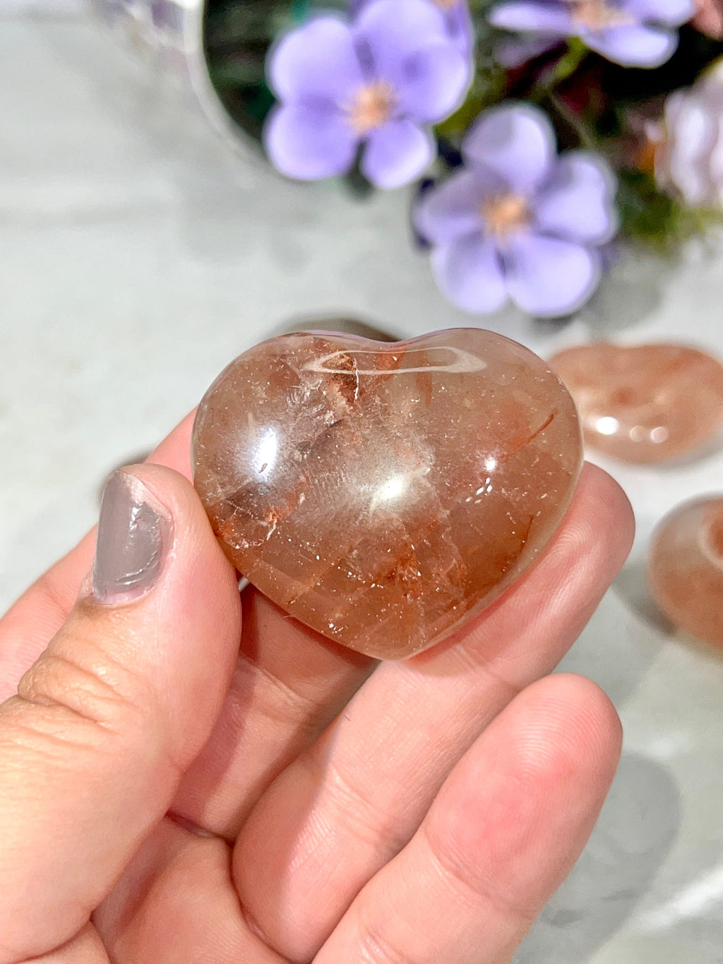 Hematoid "Fire" Quartz Heart