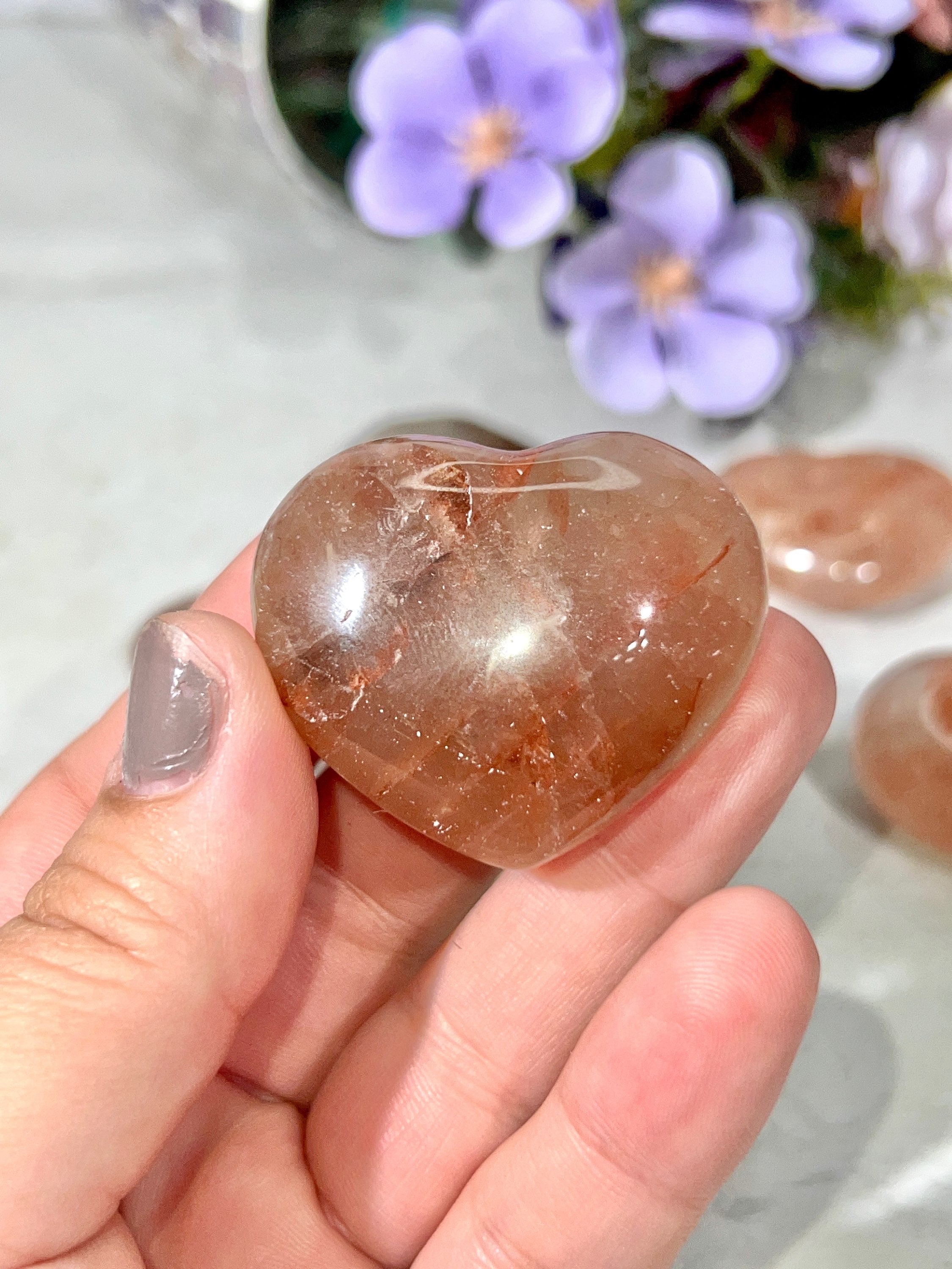 Hematoid "Fire" Quartz Heart