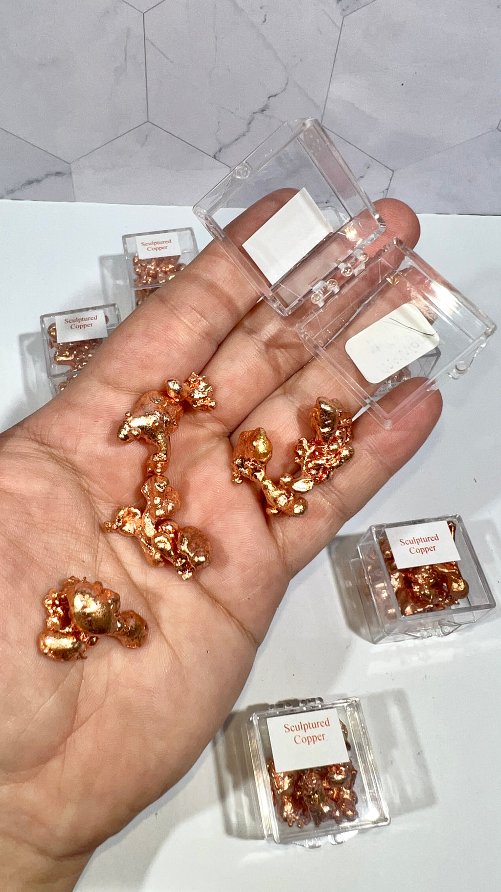 Copper Splash Nuggets in Box from Michigan