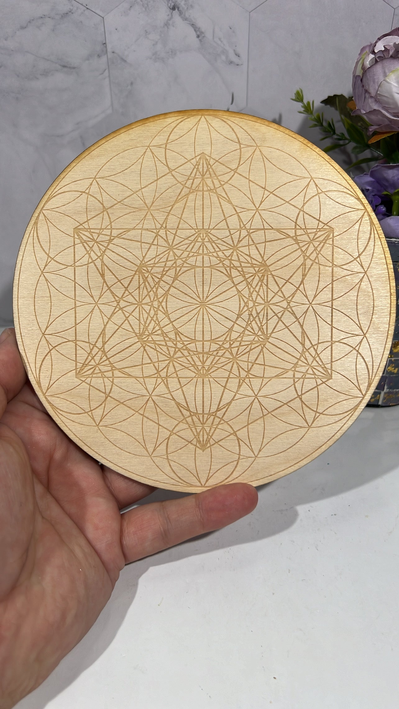 Sacred Geometry 6 Inch Crystal Grid Board