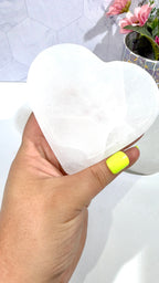 Selenite Heart Bowl 3.5 Inches