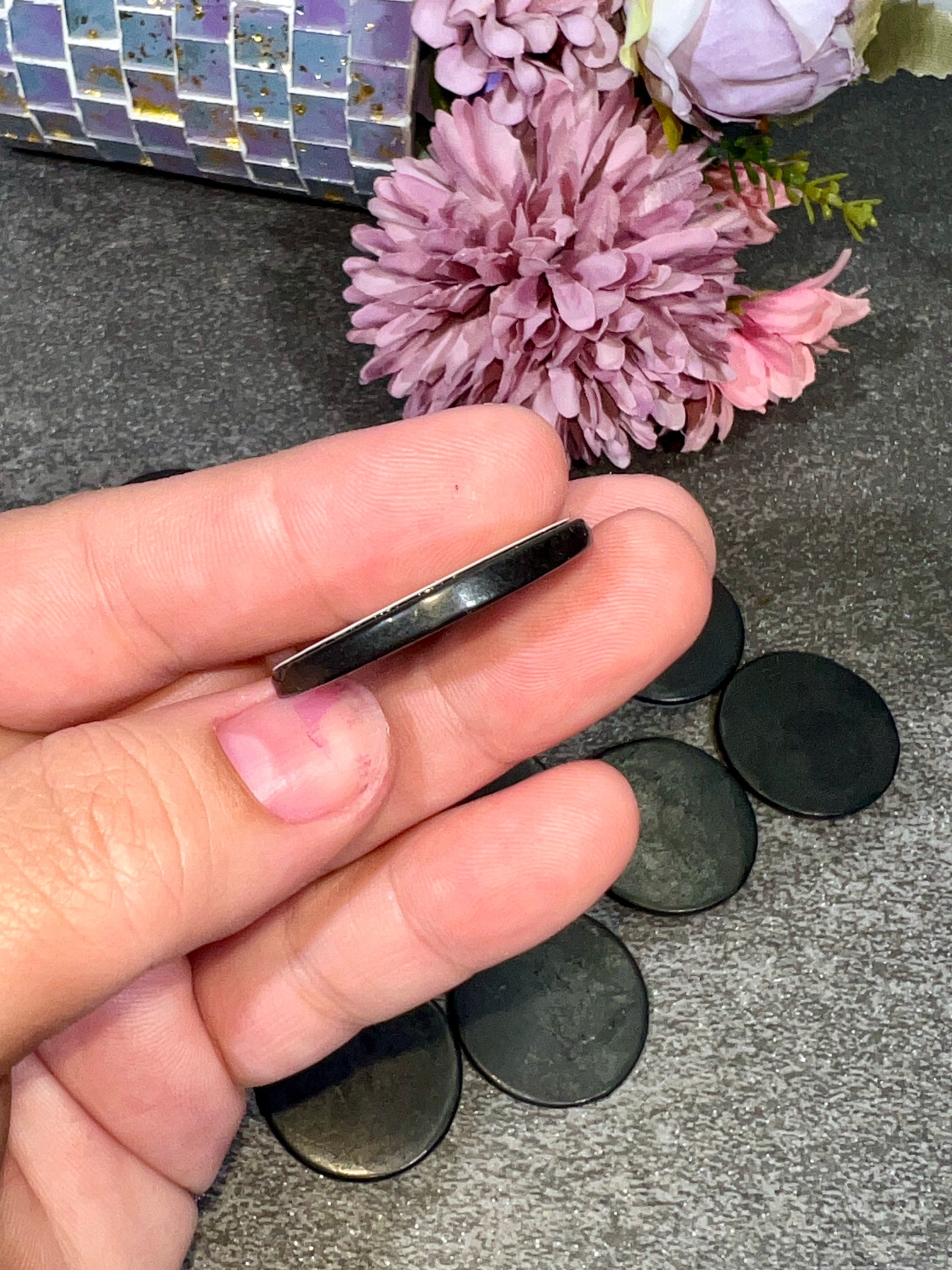 Shungite Round Cellphone Sticker | Crystals to Block EMFs
