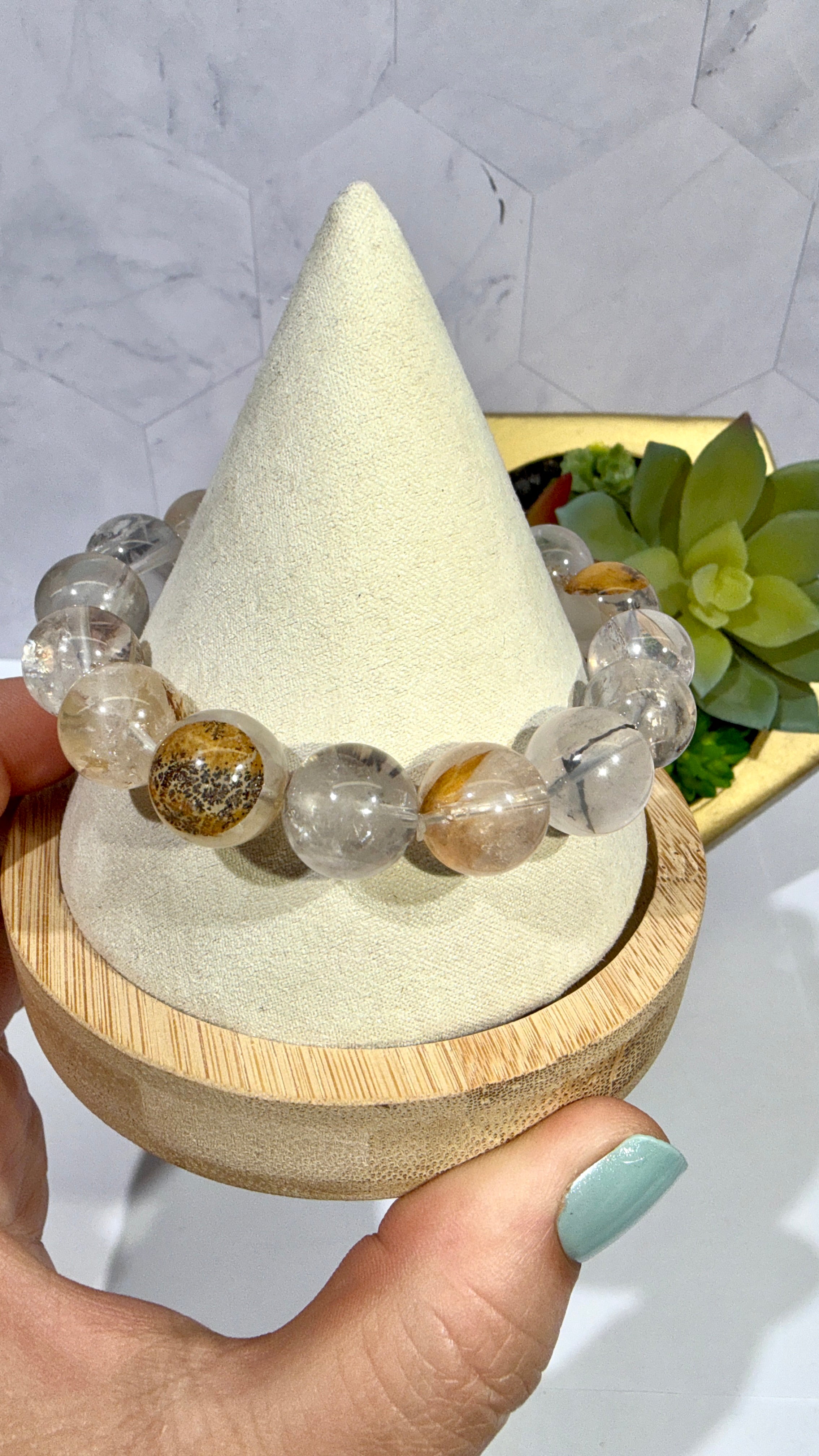 13mm Dendritic Quartz Bracelet