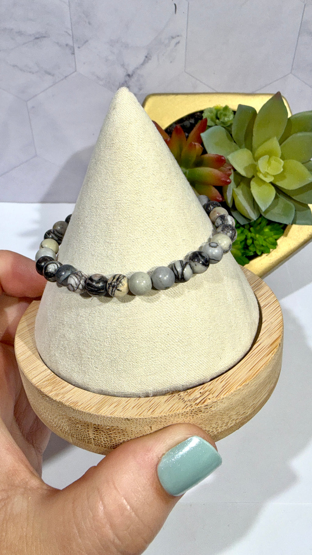 6.5mm Picasso Jasper Bracelet