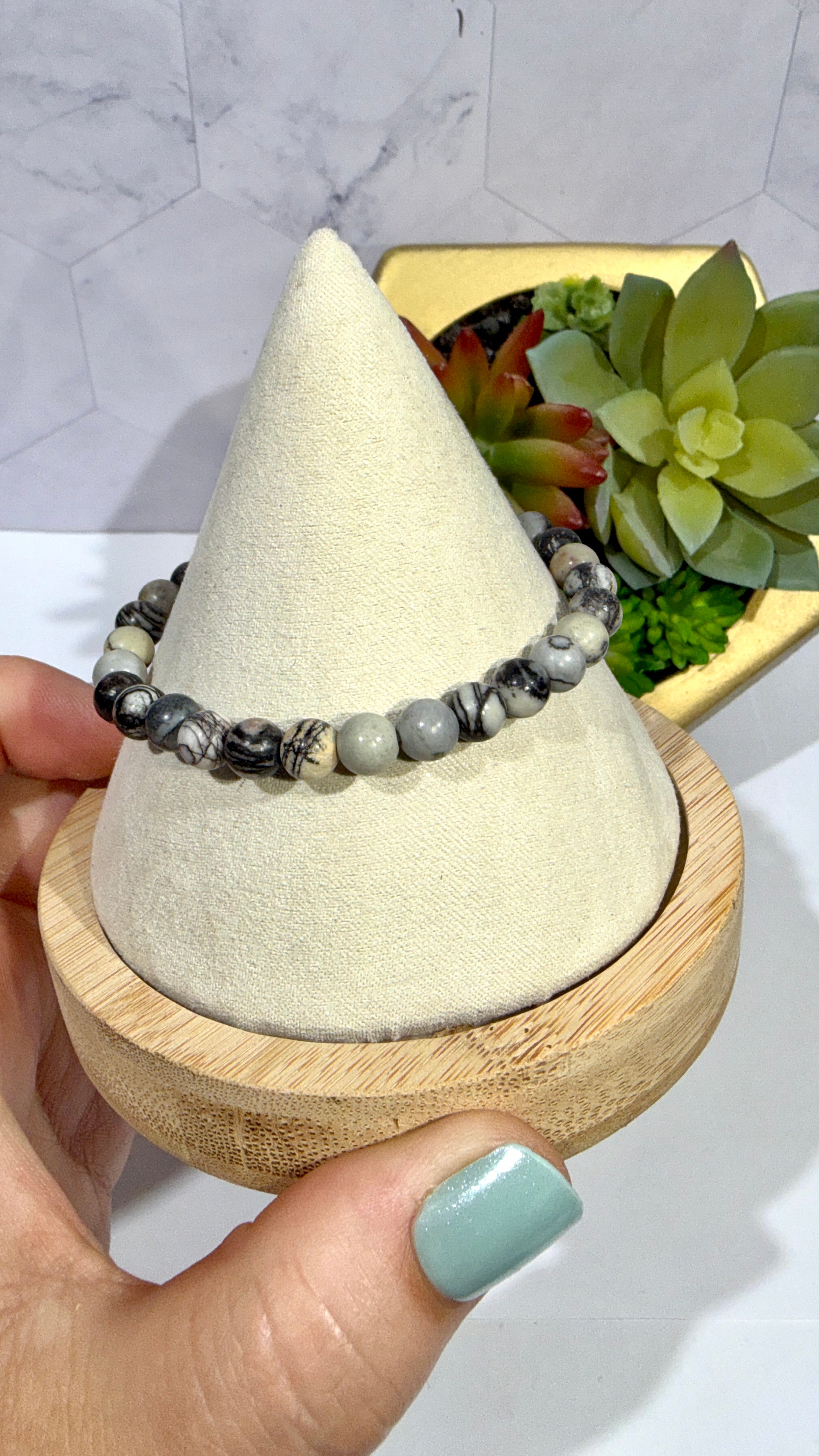 6.5mm Picasso Jasper Bracelet