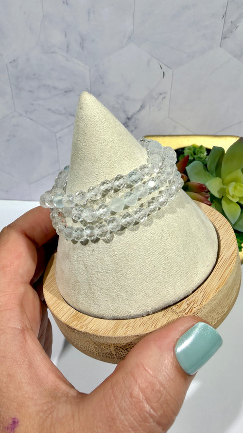 5mm Faceted White Topaz Bracelet
