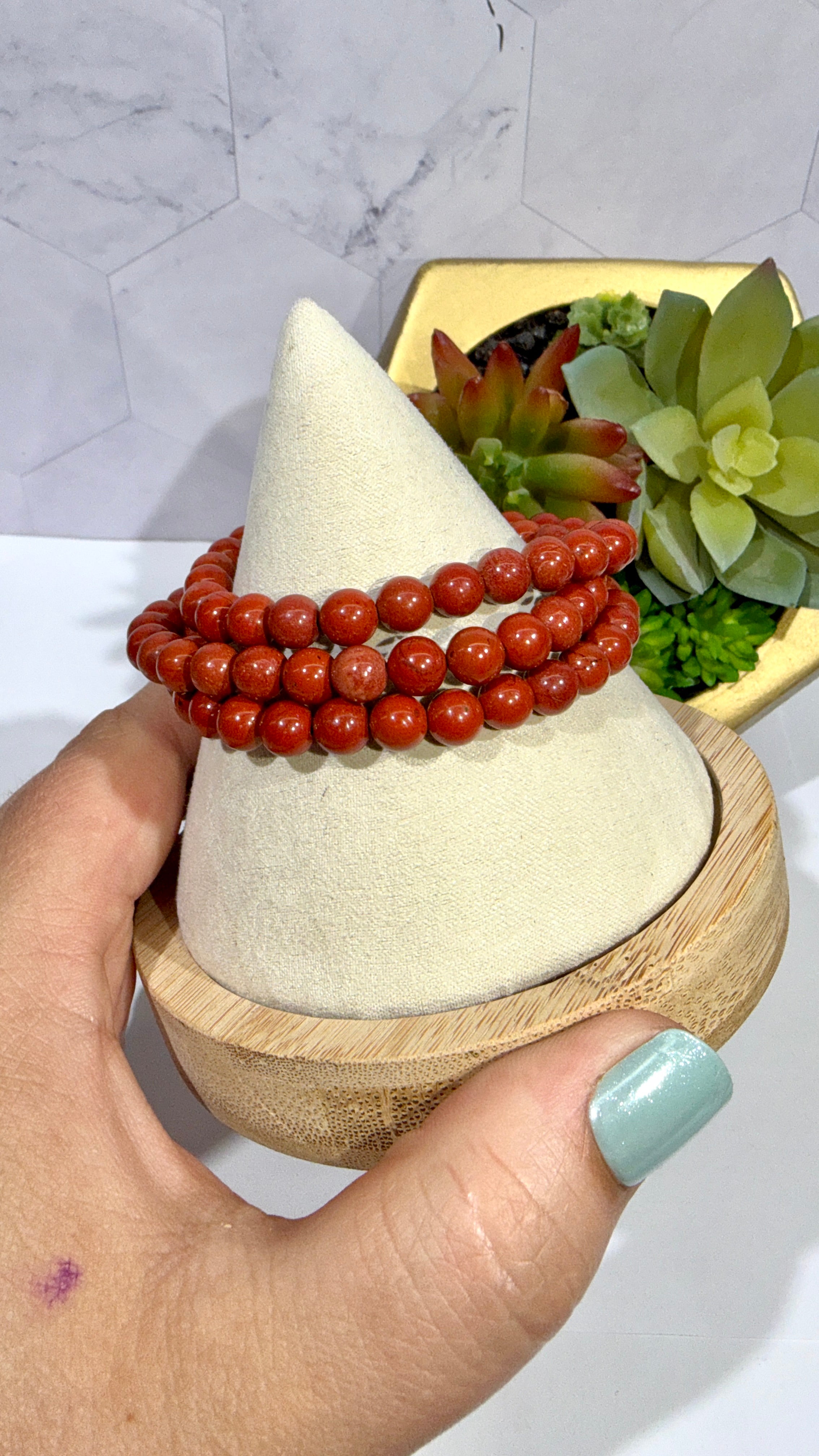 7mm Red Jasper Bracelet