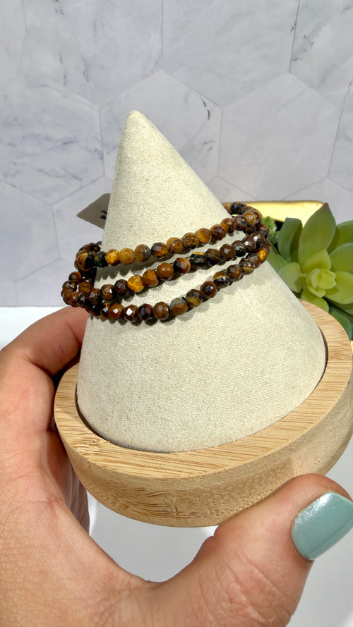 4mm Faceted Tiger's Eye Bracelet