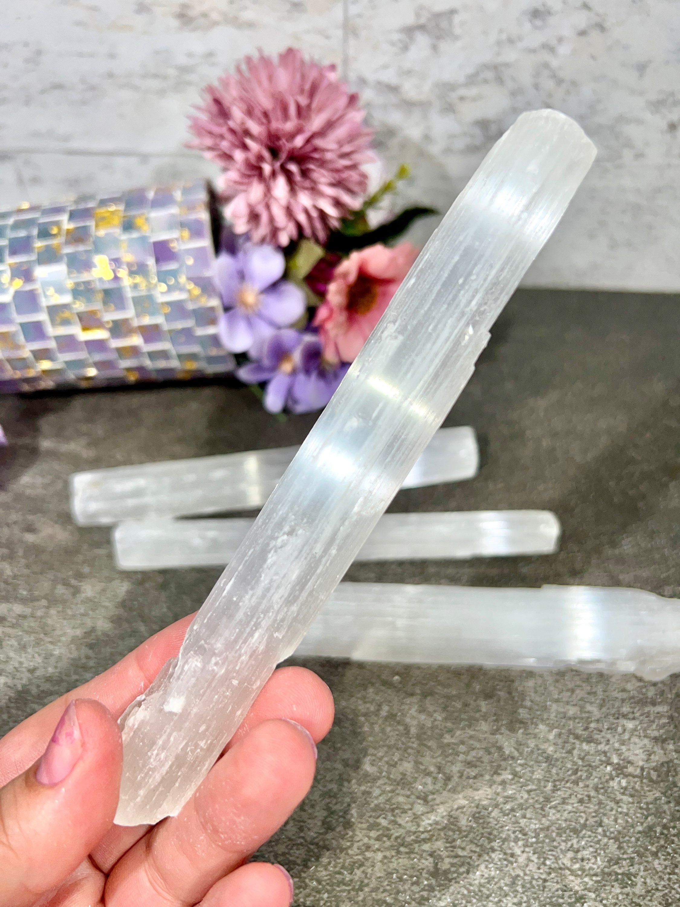 Selenite (Satin Spar) Natural Wands | Energy Cleansing | Unpolished Selenite