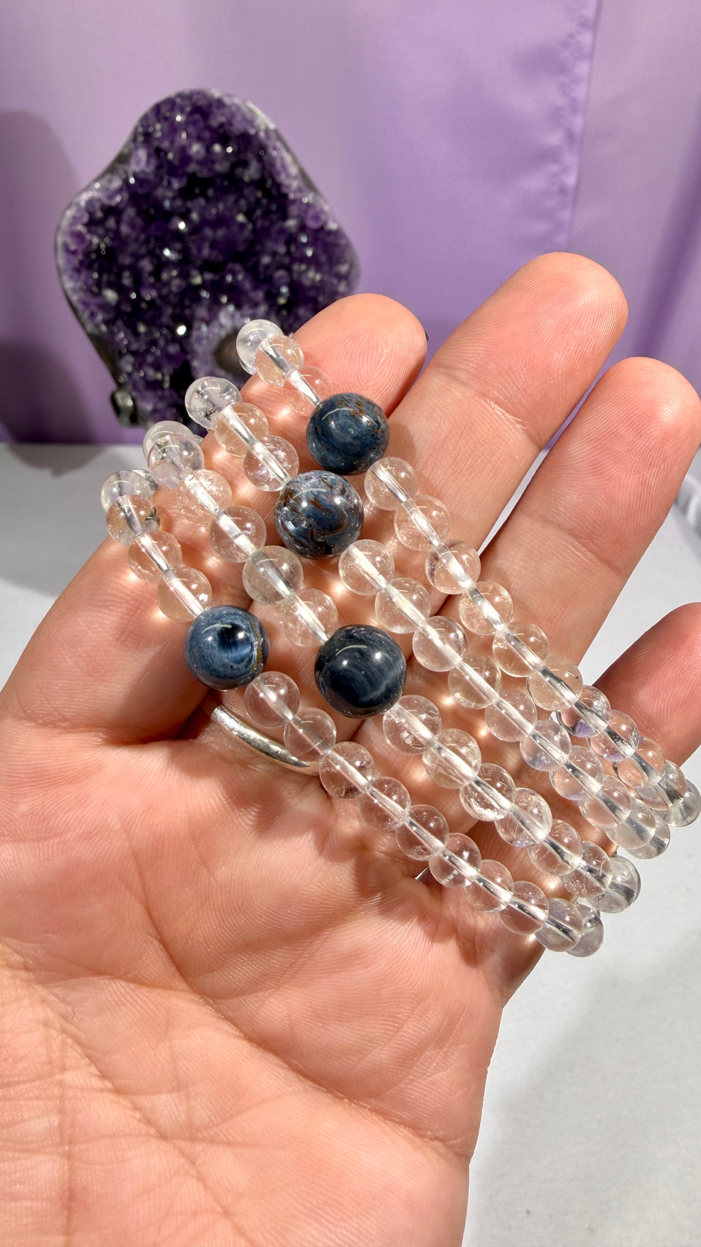 6.5mm Quartz & Pietersite Bracelet